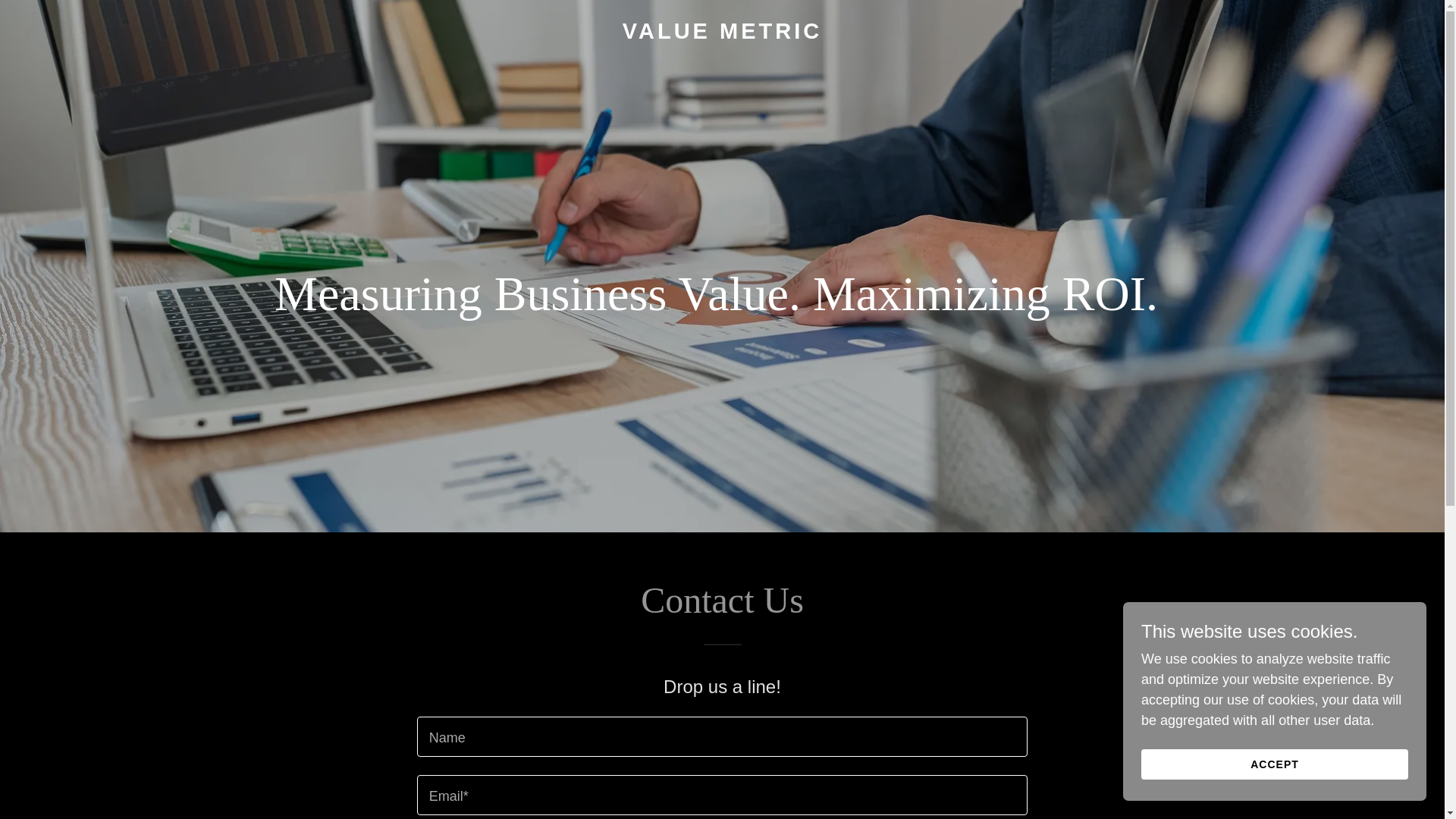 website screenshot of https://valuemetric.io/