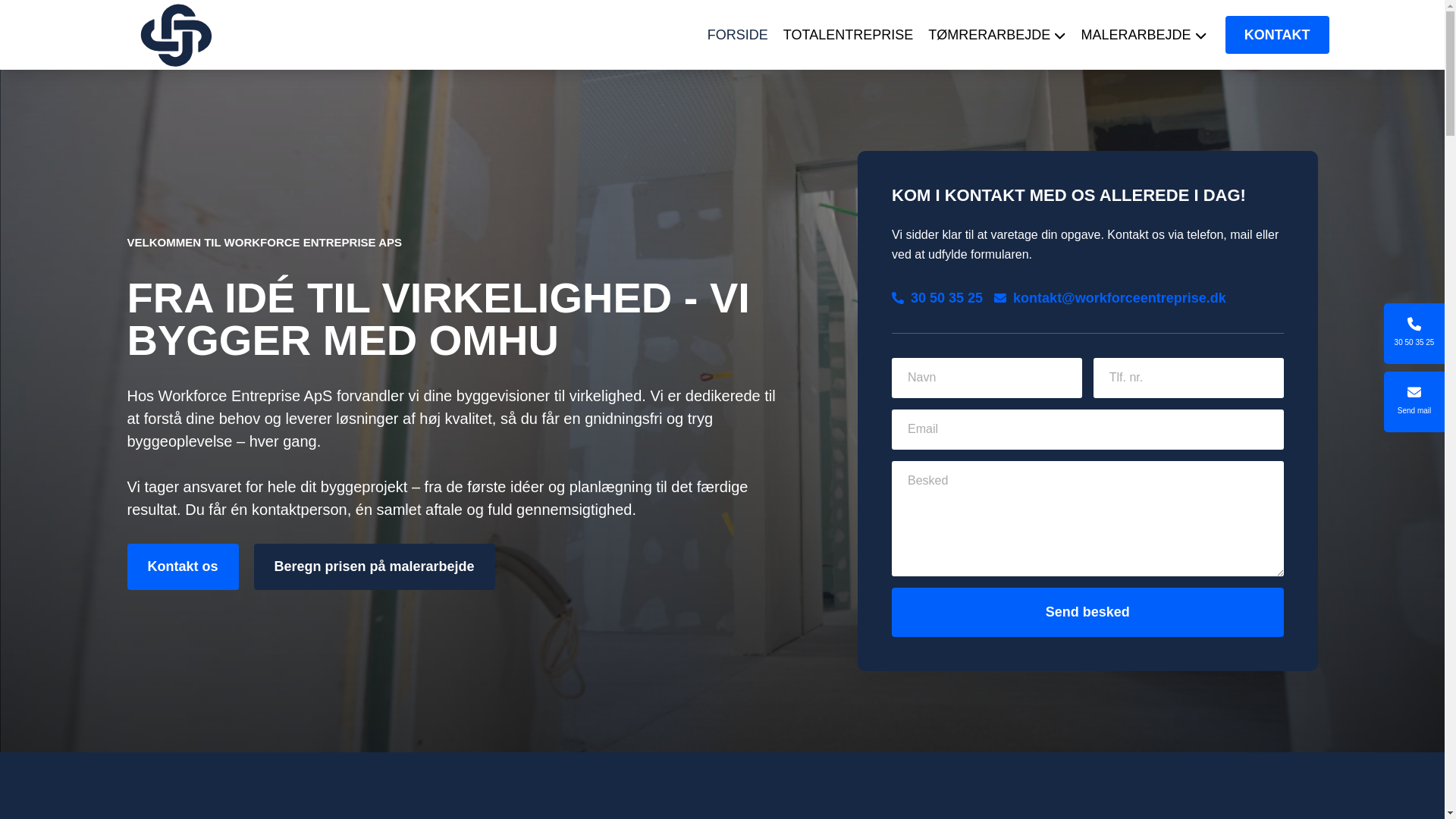 website screenshot of https://workforceentreprise.dk/