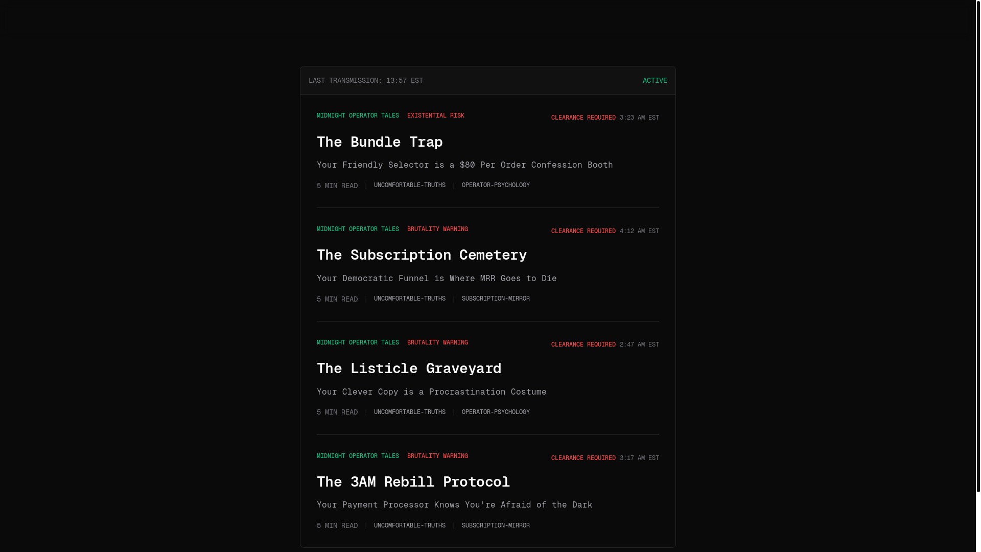 website screenshot of https://operatorletters.pages.dev/