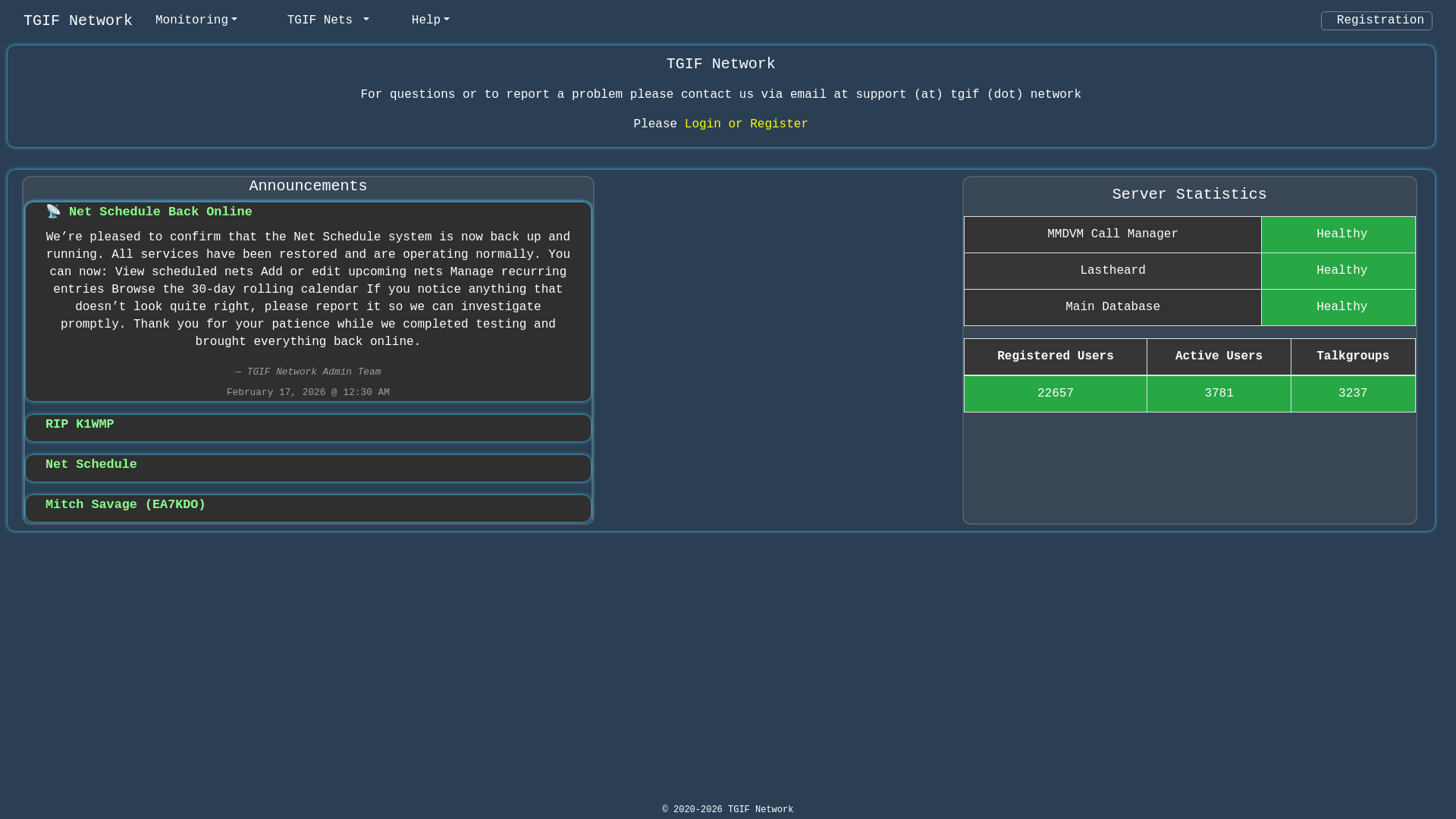 website screenshot of https://tgif.network/
