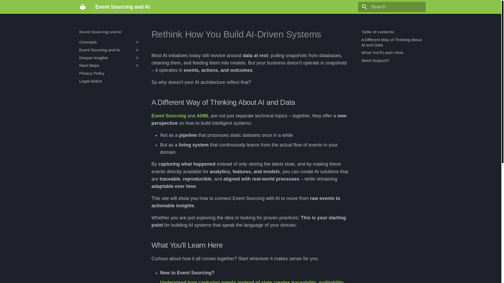 website screenshot of https://eventsourcing.ai/