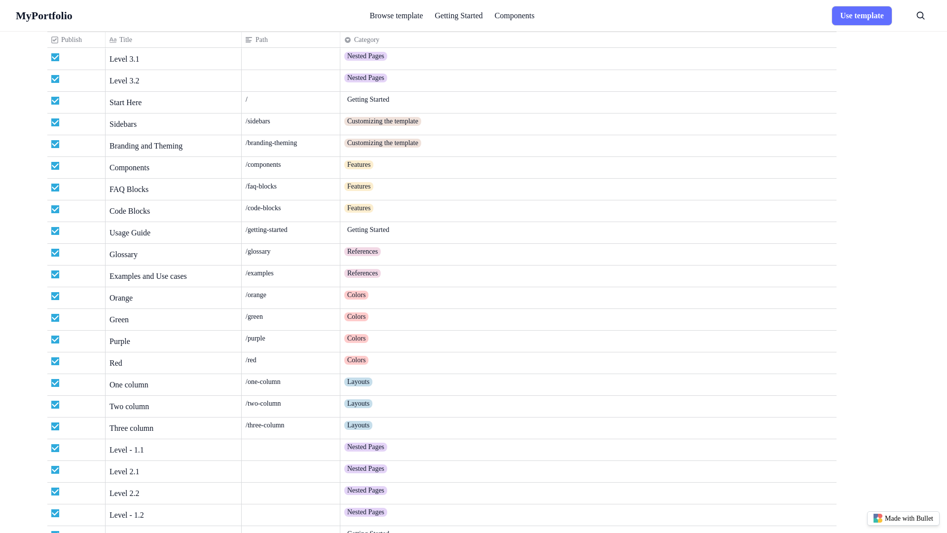 website screenshot of https://yiseul-bullet.pages.dev/