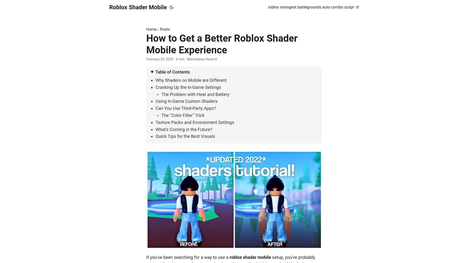 website screenshot of https://roblox-shader-mobile.pages.dev/
