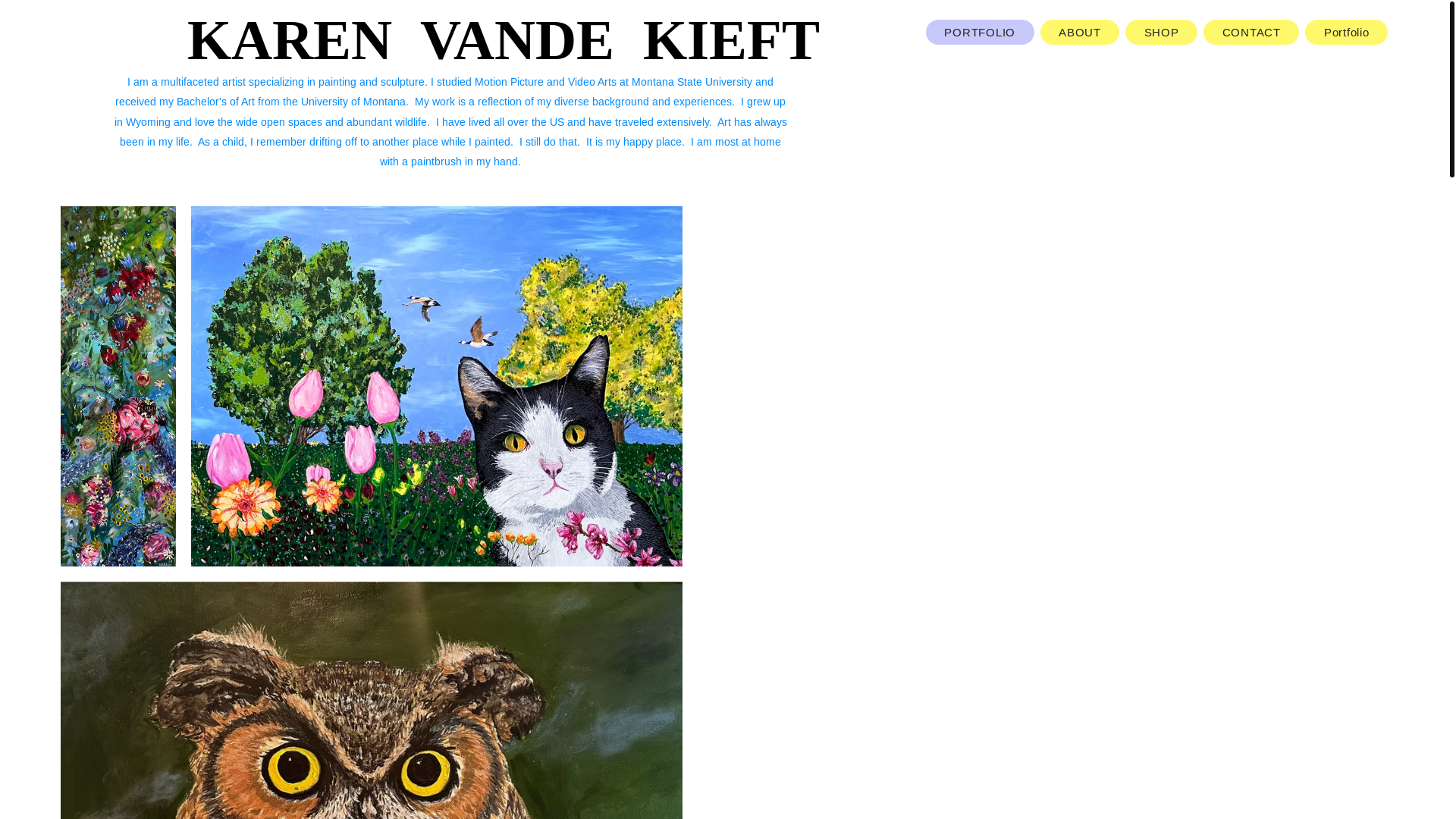 website screenshot of https://vandekieftstudios.org/