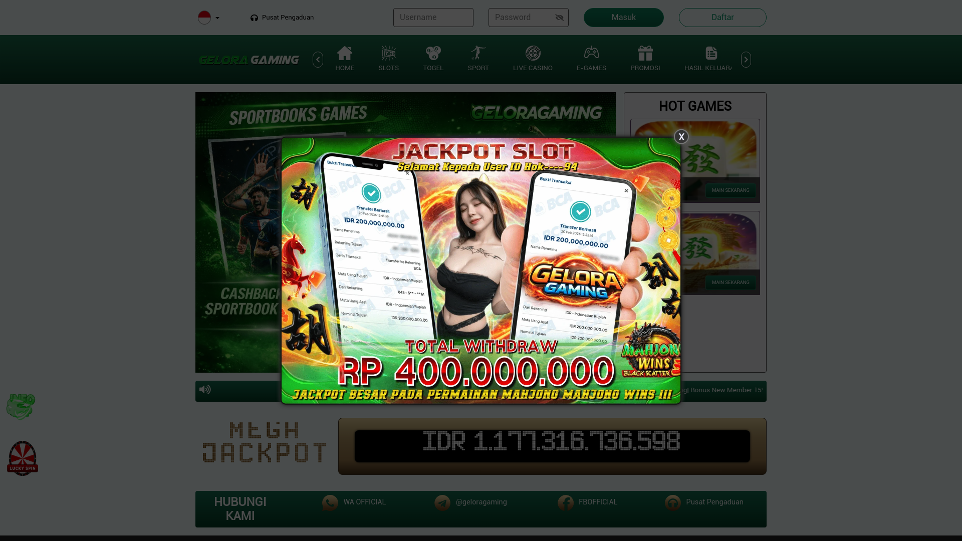 website screenshot of https://gelorantap.info/