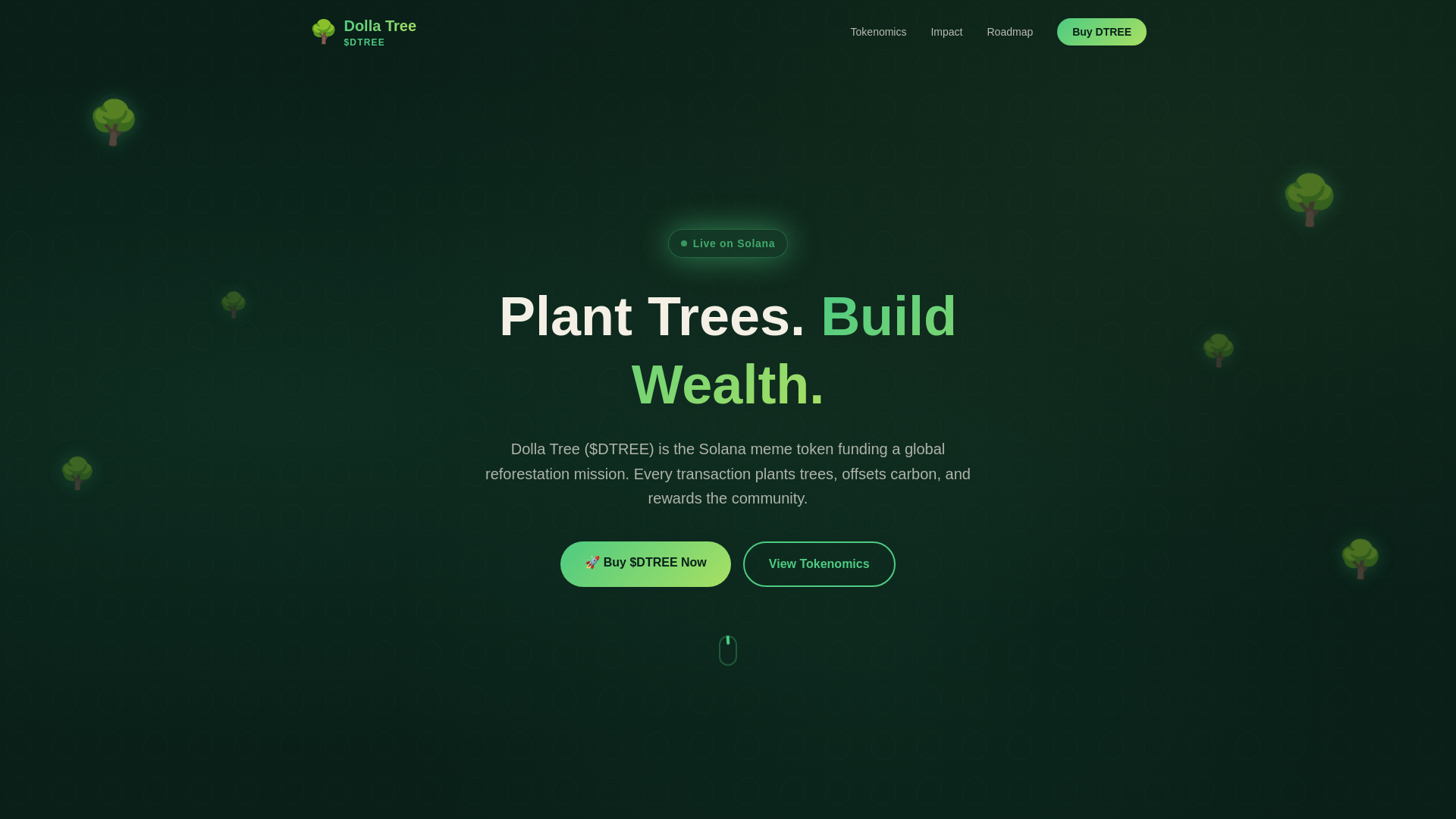 website screenshot of https://dtreetoken.com/