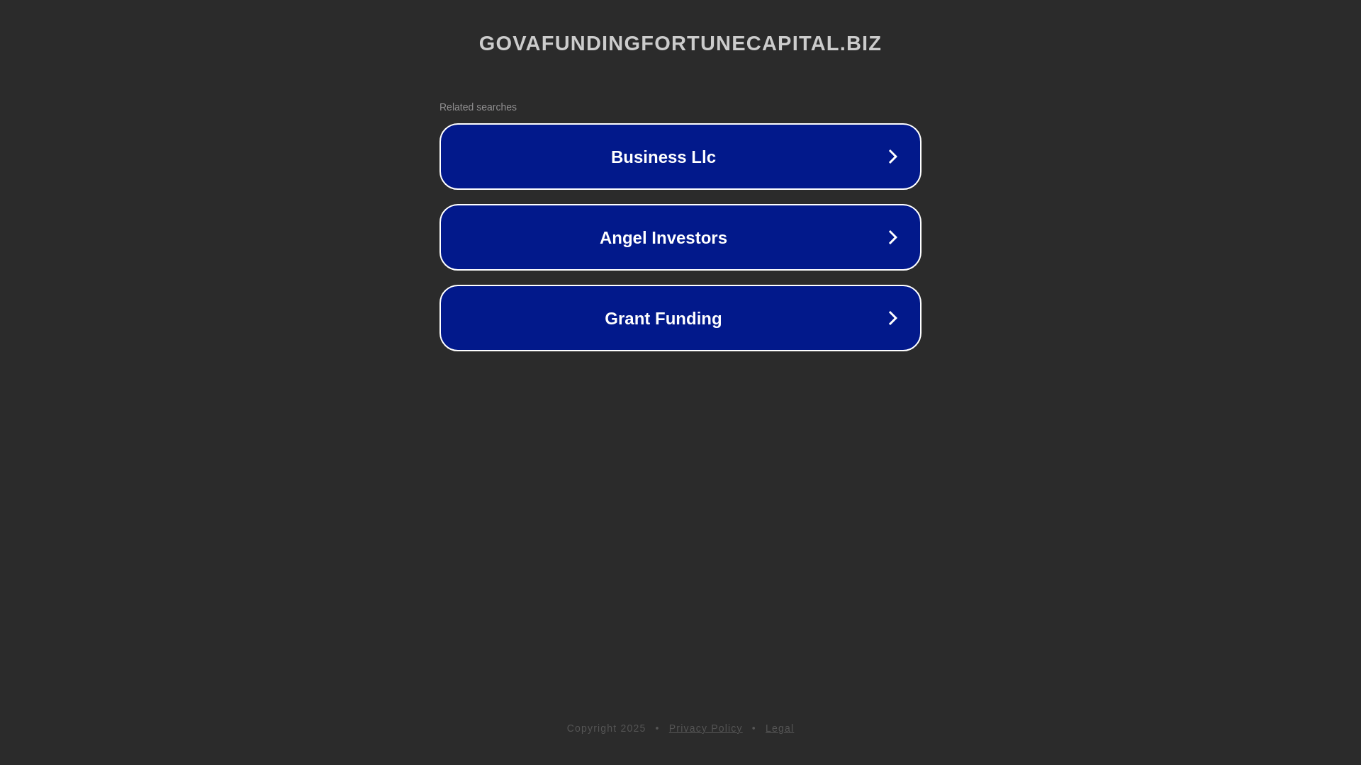 website screenshot of https://govafundingfortunecapital.biz/