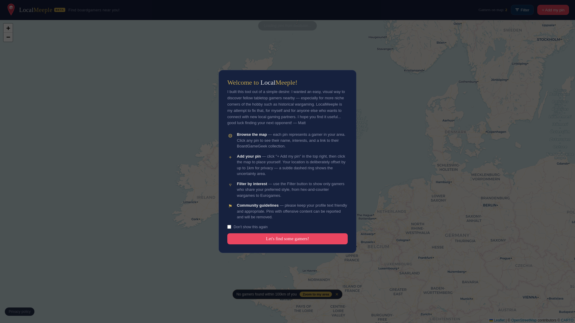 website screenshot of https://localmeeple.com/