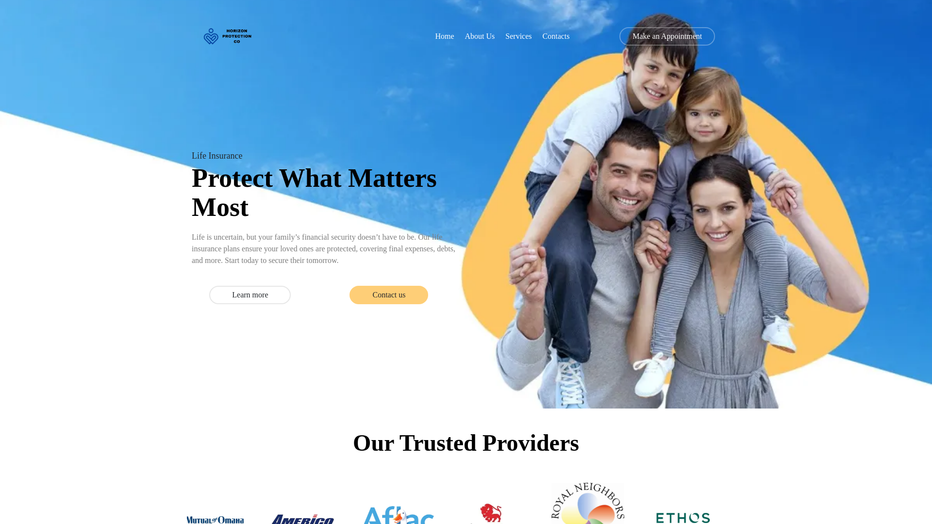 website screenshot of https://horizonprotectionco.com/