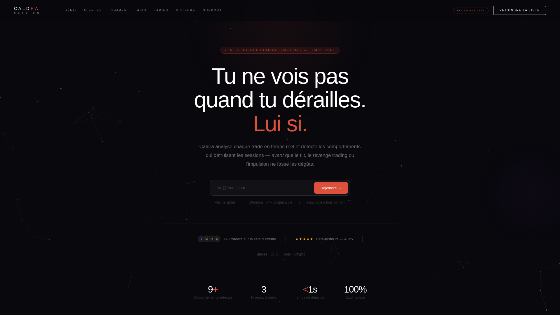 website screenshot of https://getcaldra.com