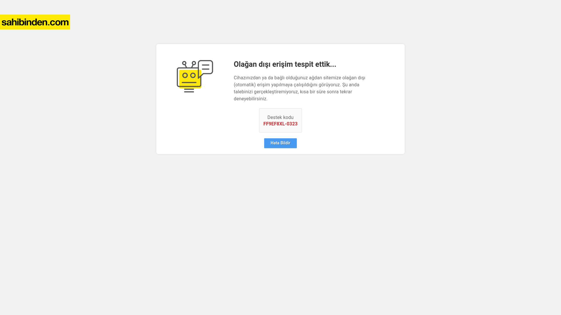 website screenshot of https://banaozel.sahibinden.com