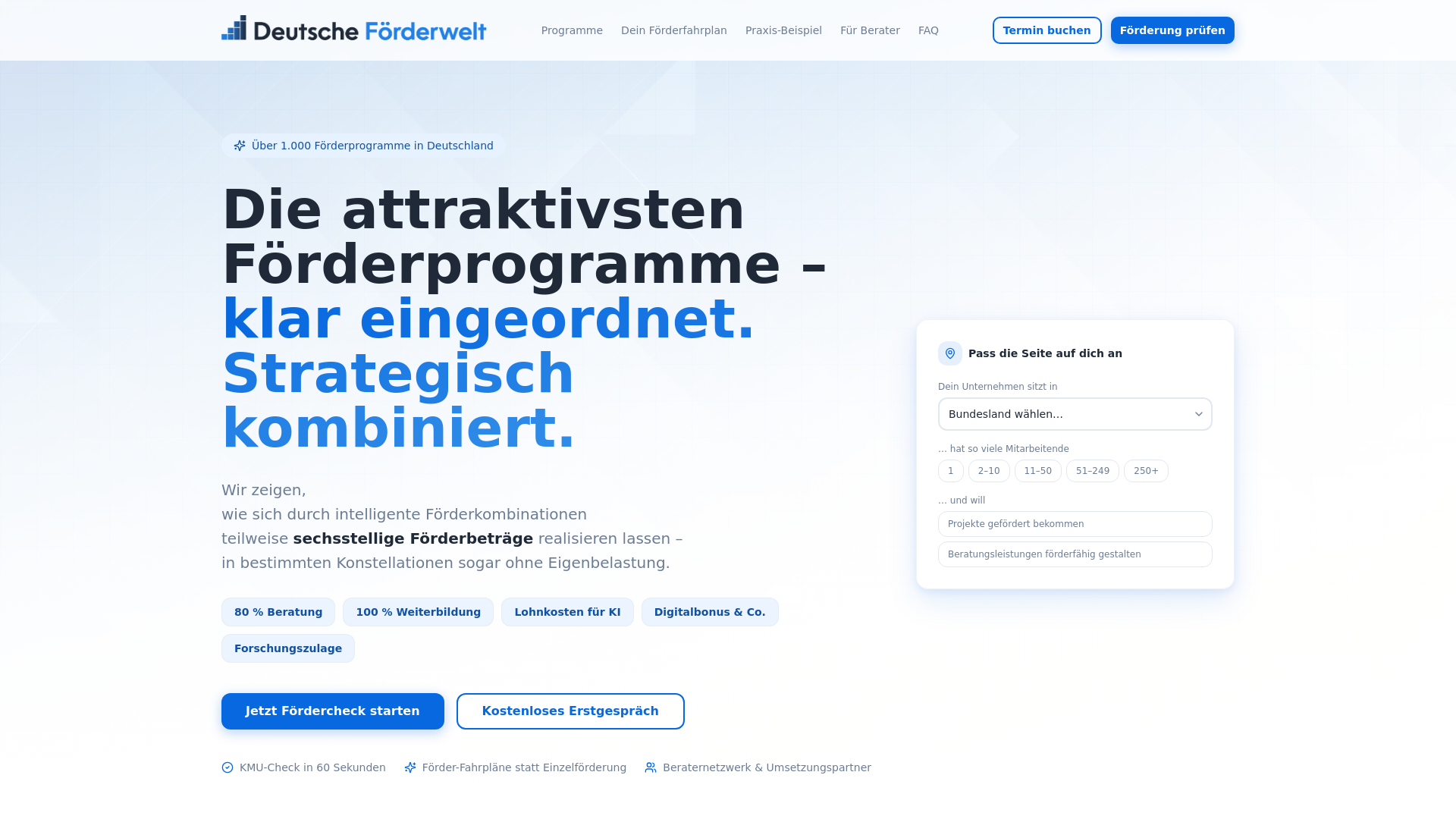 website screenshot of https://foerdernachrichten.de