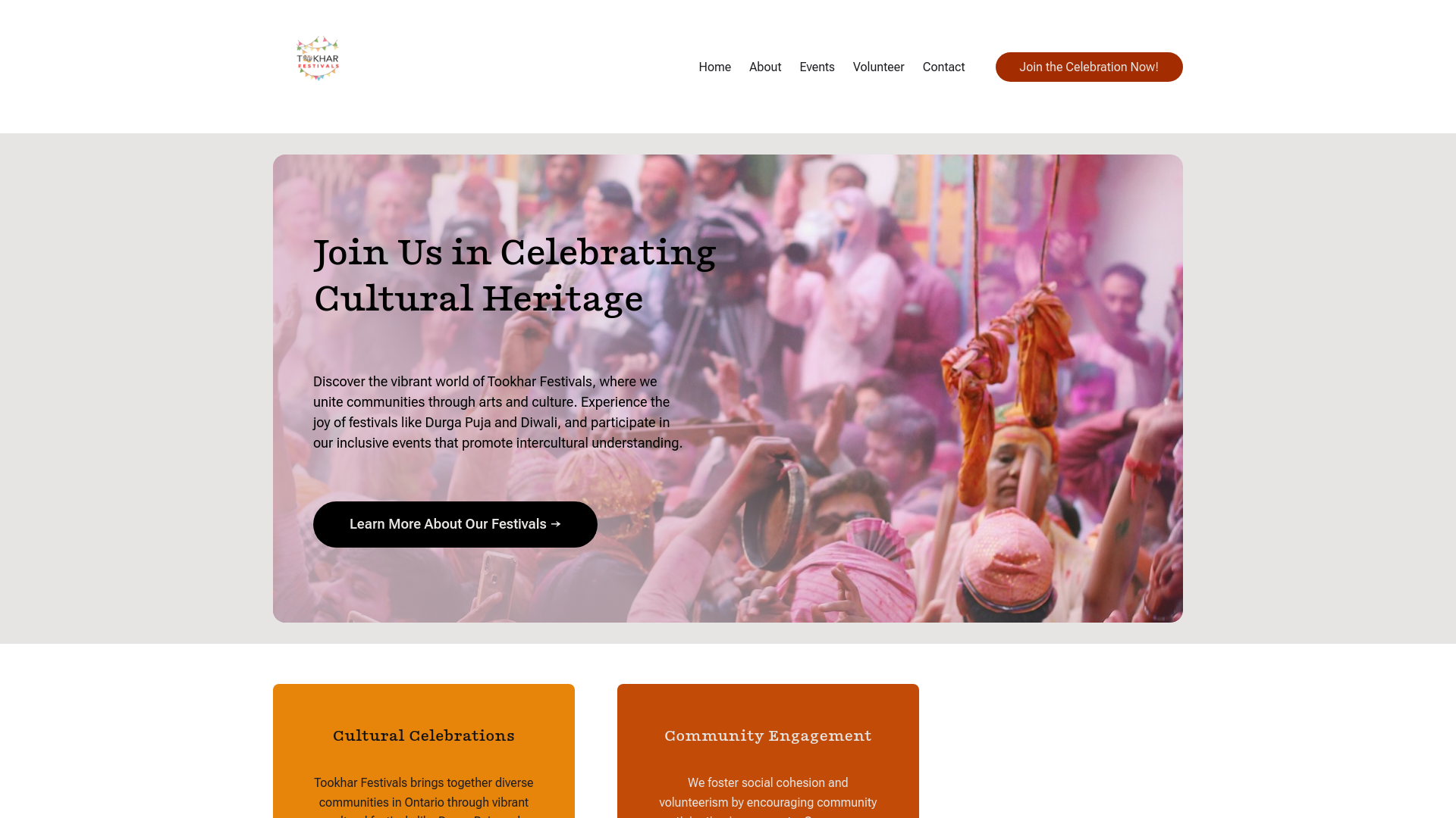 website screenshot of https://tookharfestivals.com/