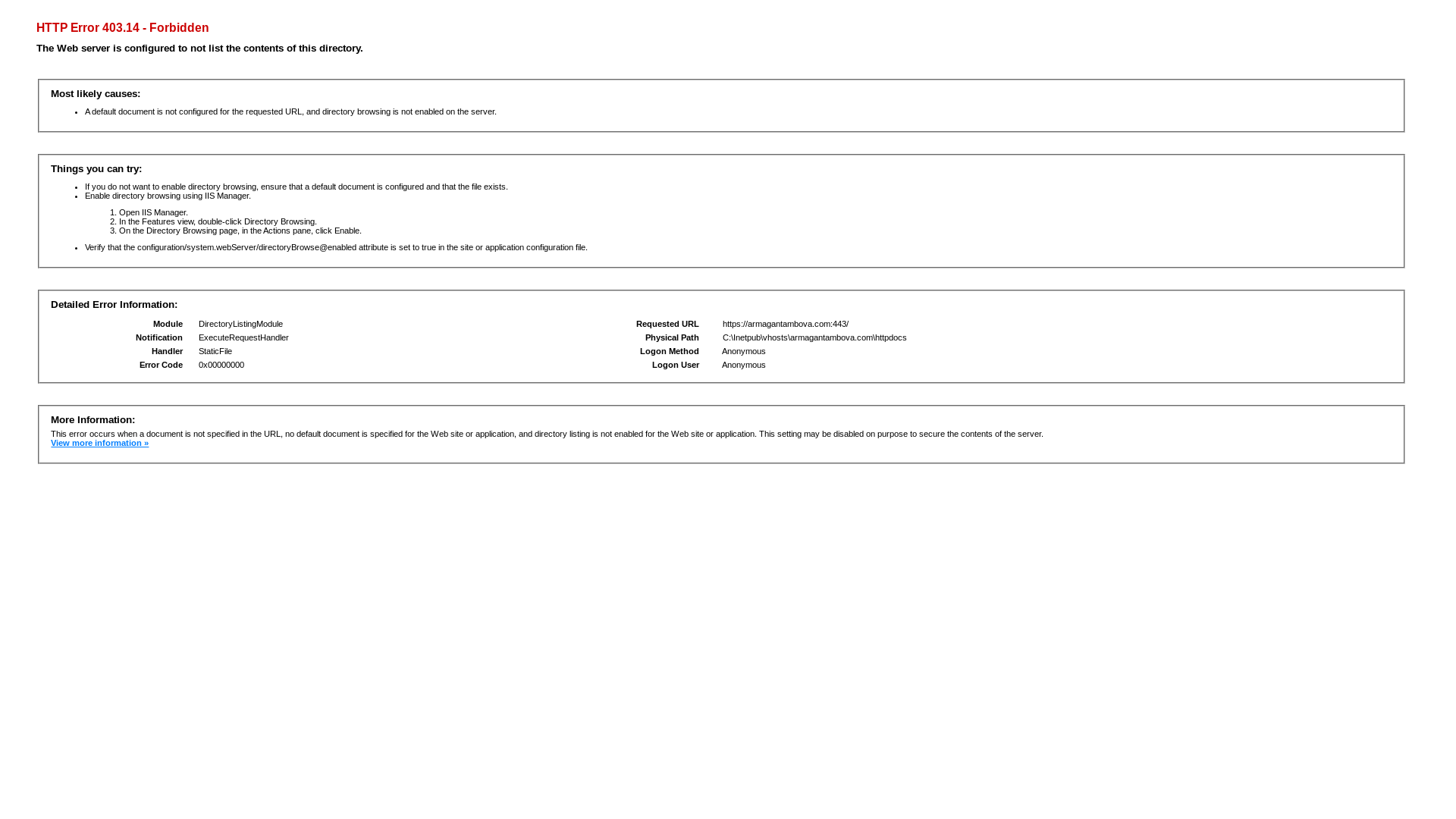 website screenshot of https://armagantambova.com/
