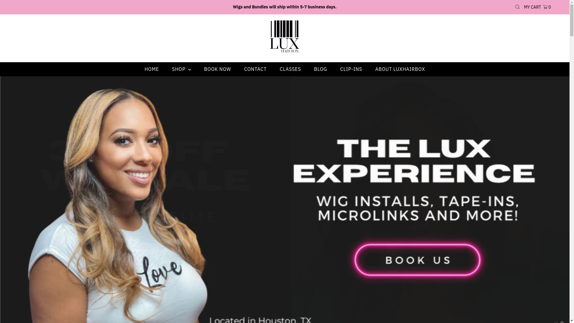 website screenshot of https://luxhairboxhouston.com/
