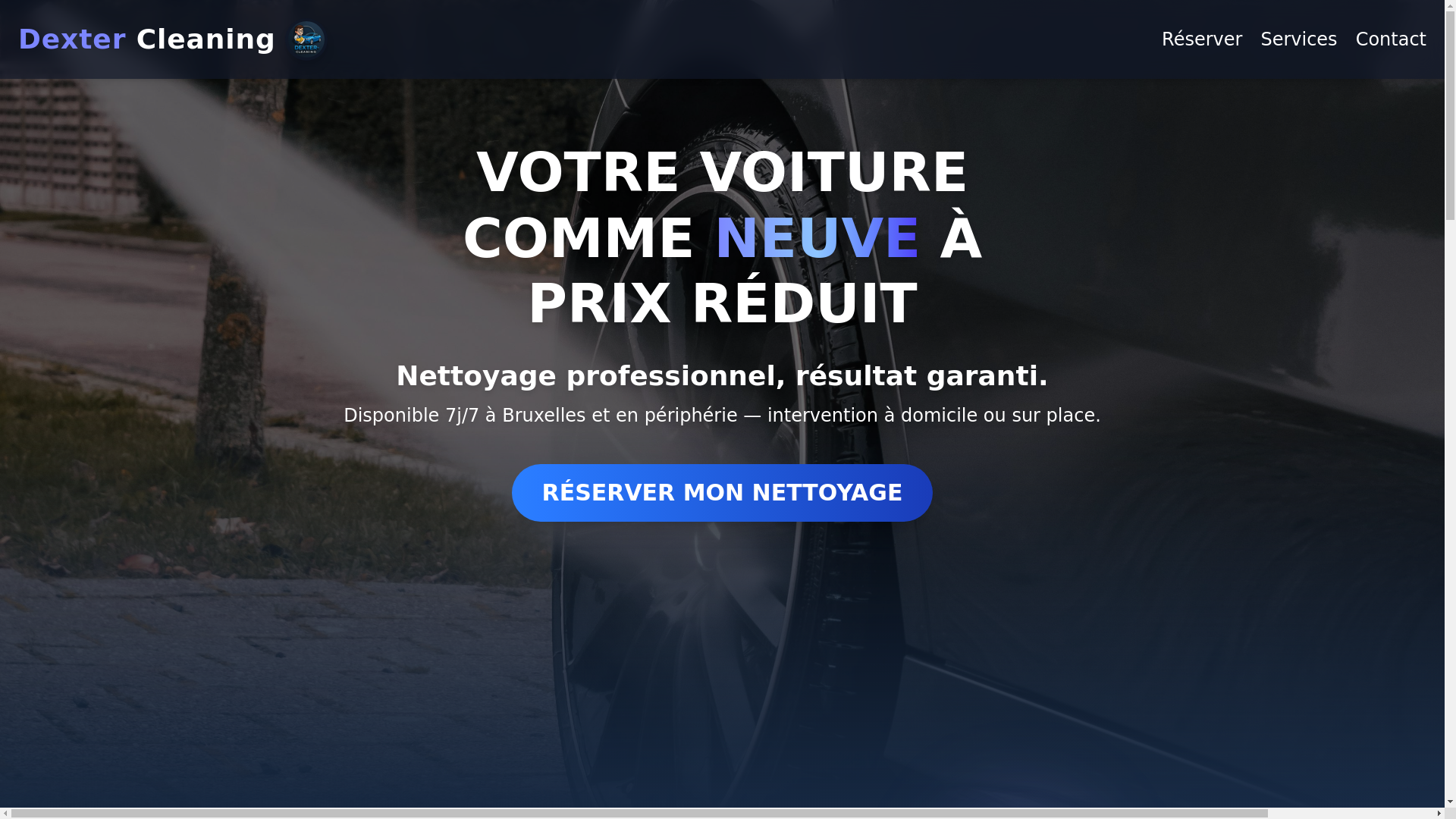 website screenshot of https://dextercleaning.be/