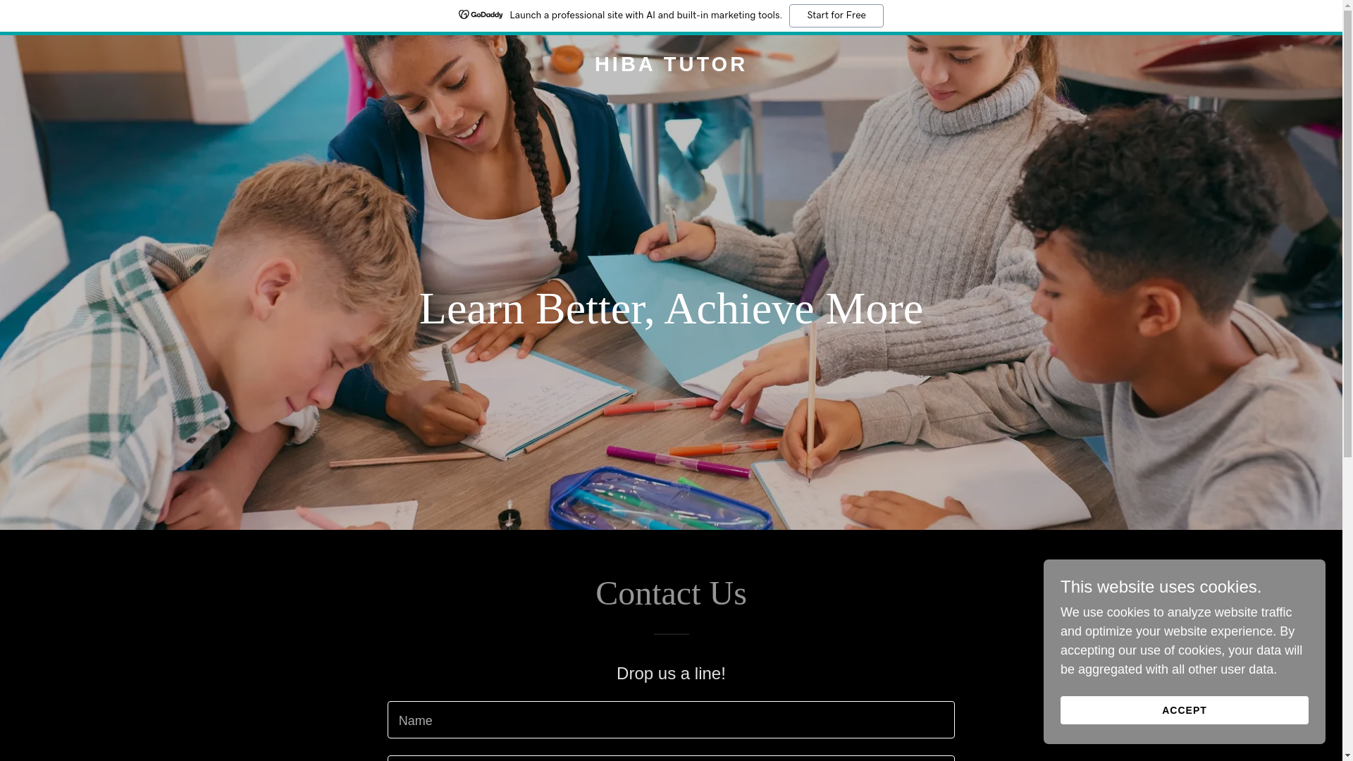 website screenshot of https://hibatutor.com/