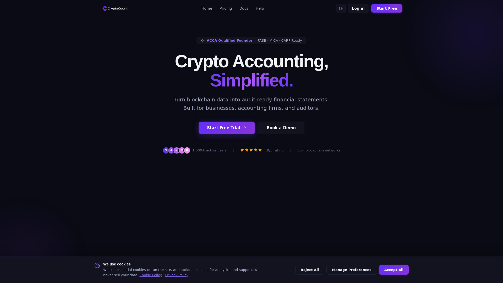 website screenshot of https://cryptacount-landing.pages.dev/