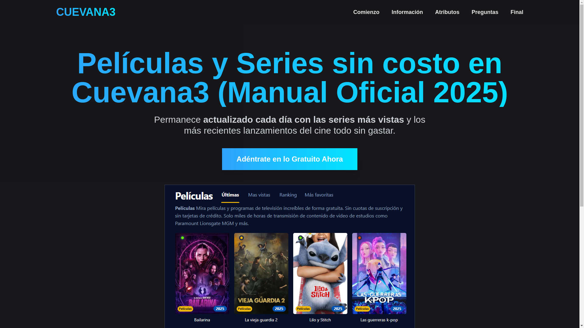 website screenshot of https://cuevana3-zkv2.pages.dev/