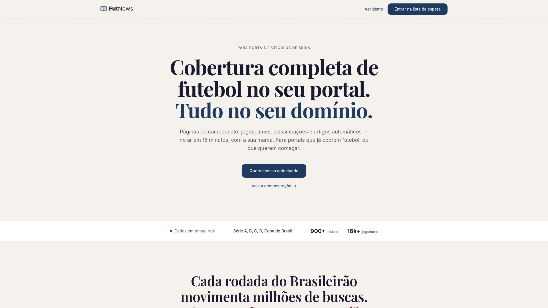 website screenshot of https://futnews-landing.pages.dev/