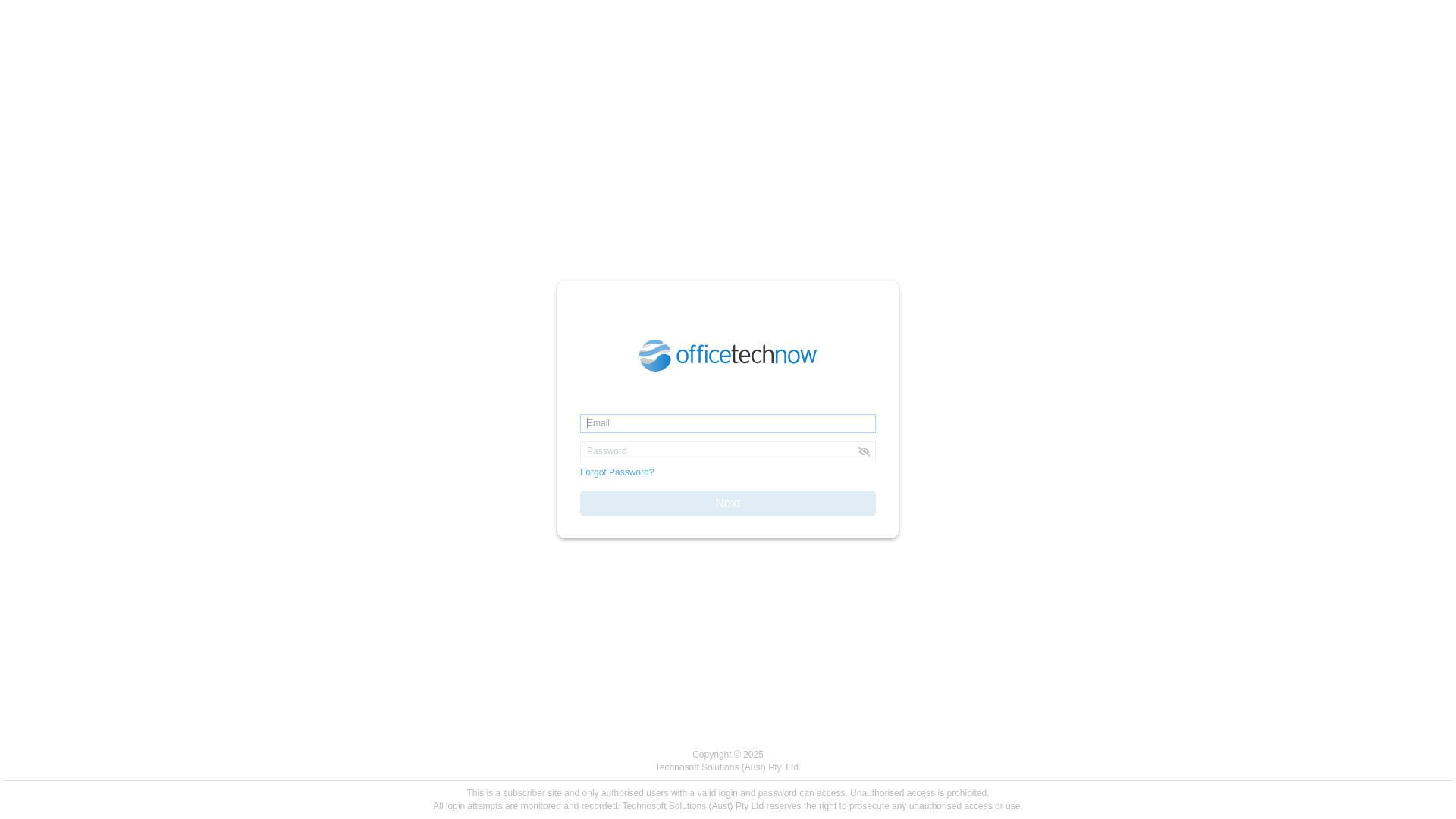 website screenshot of https://firstfin.officetechnow.com.au/