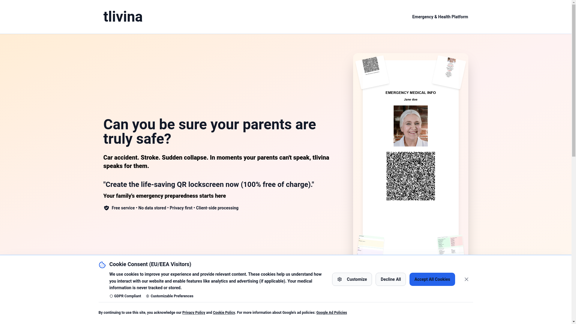 website screenshot of https://tlivina.com/