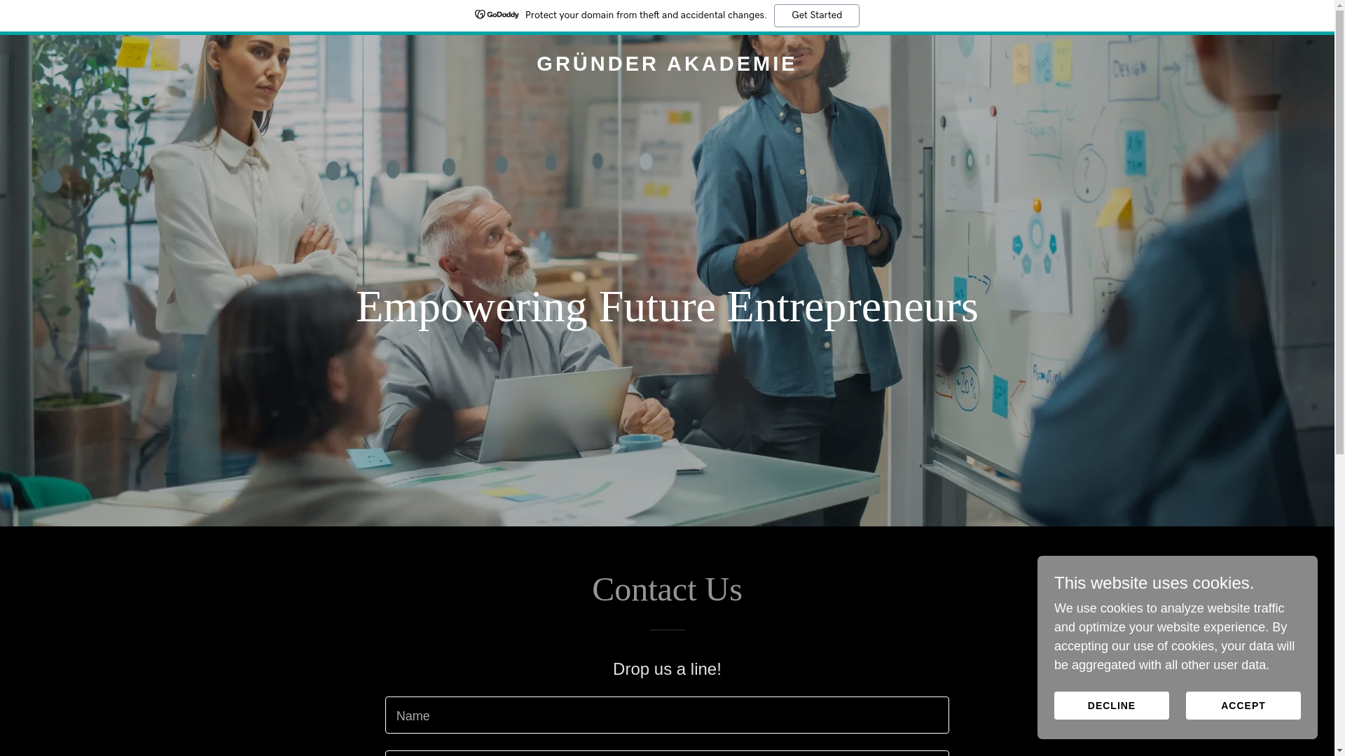 website screenshot of https://gruenderakademie.org/