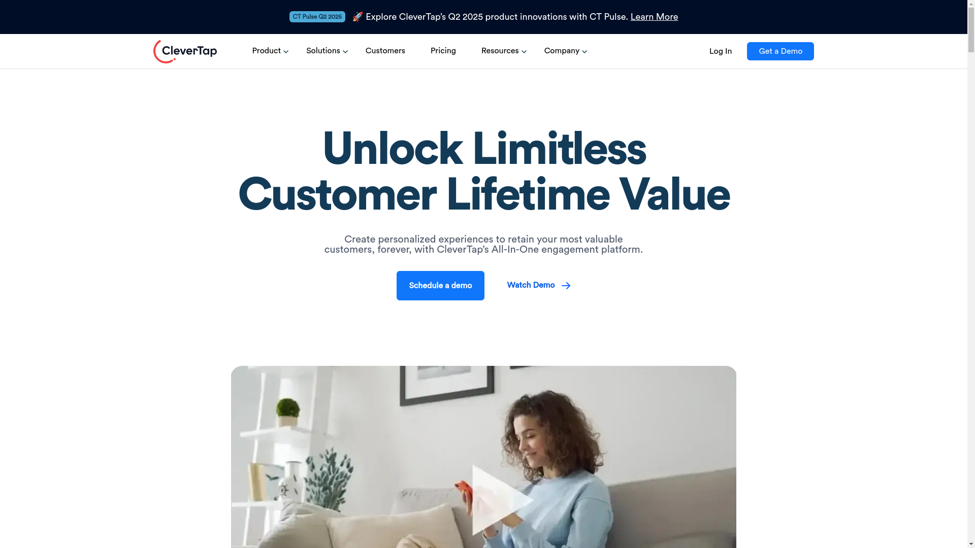 website screenshot of https://clevertapintelligence.com/