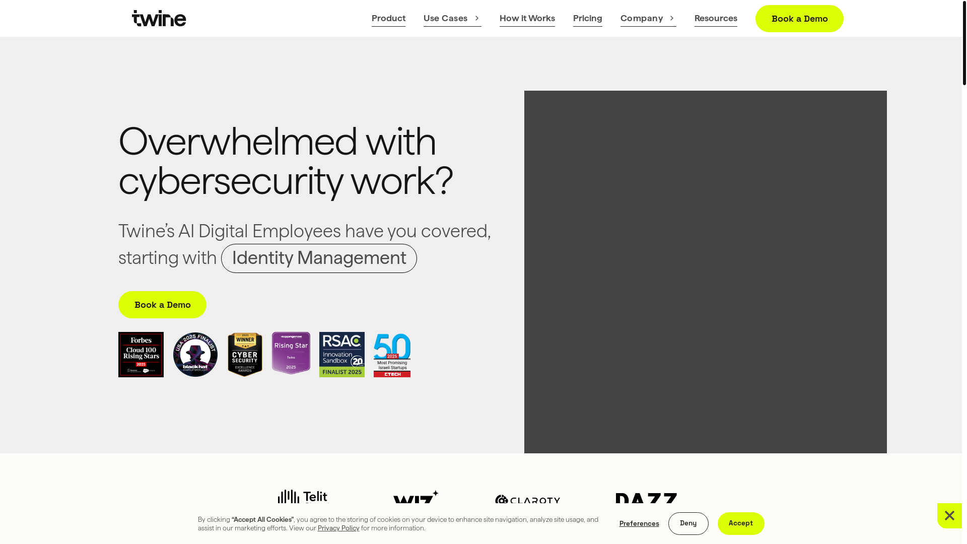 website screenshot of https://twinesecurity.com/