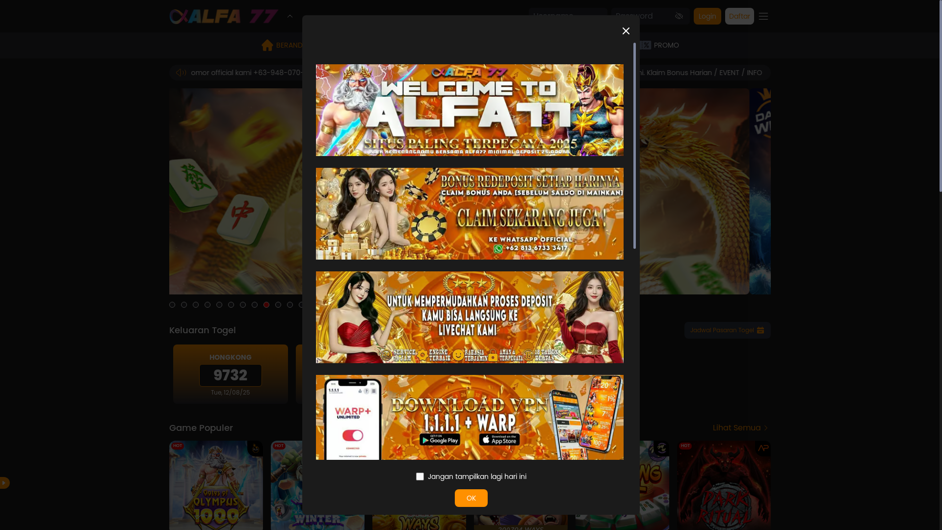 website screenshot of https://denganalfa.online/