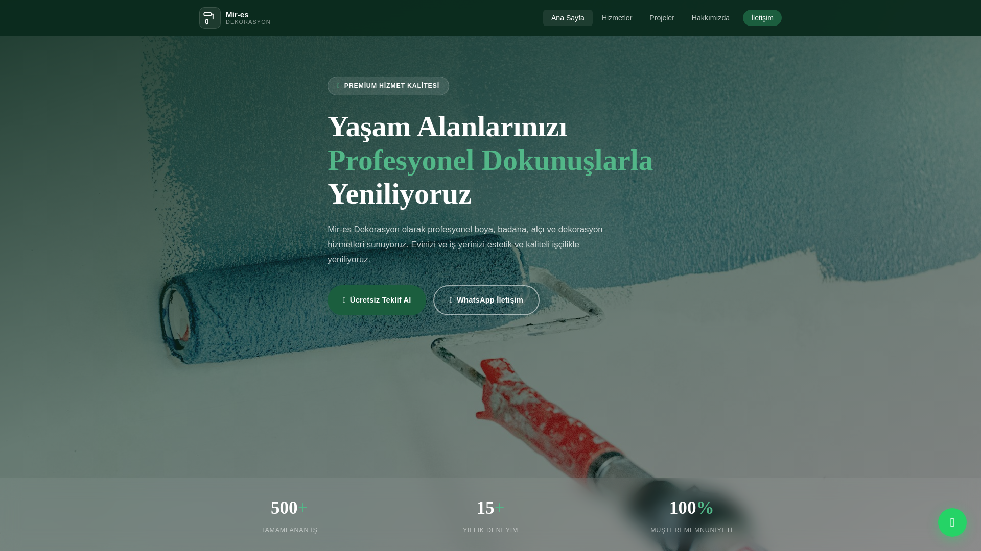 website screenshot of https://miresdekorasyon.com/