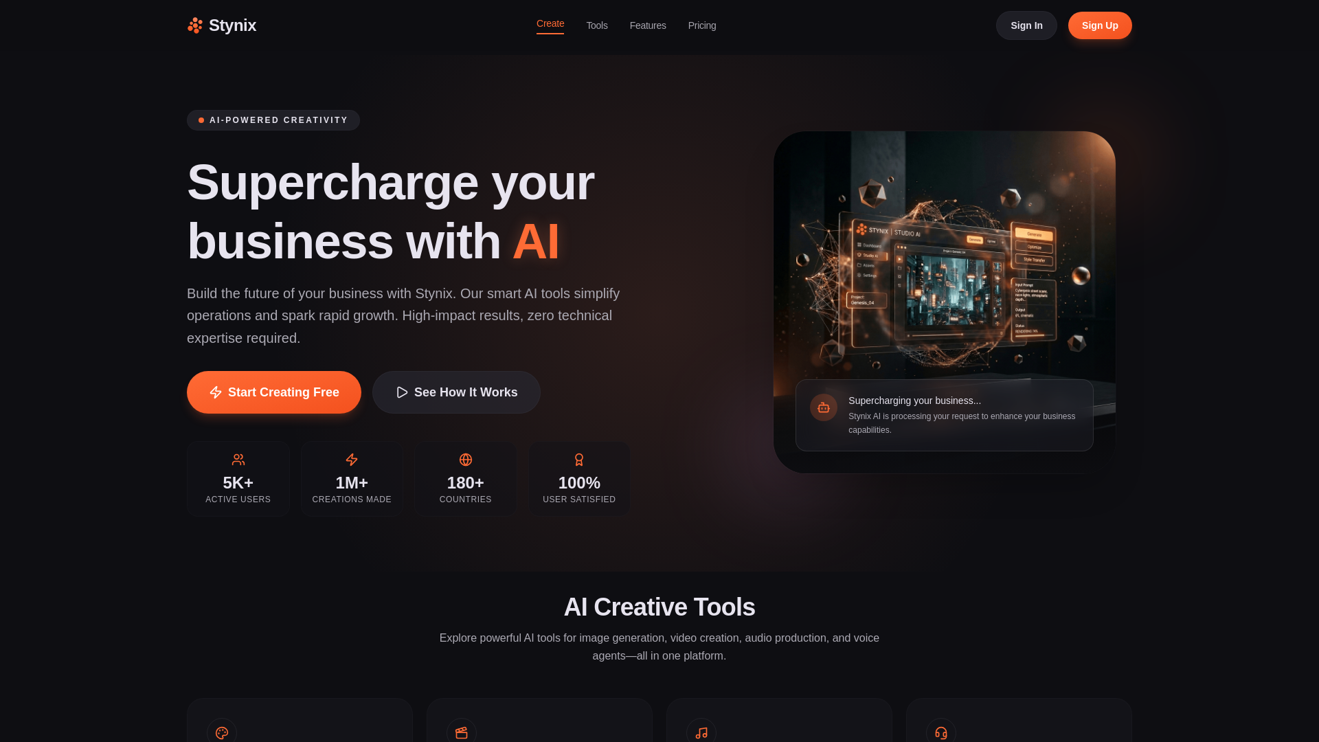 website screenshot of https://stynix.net