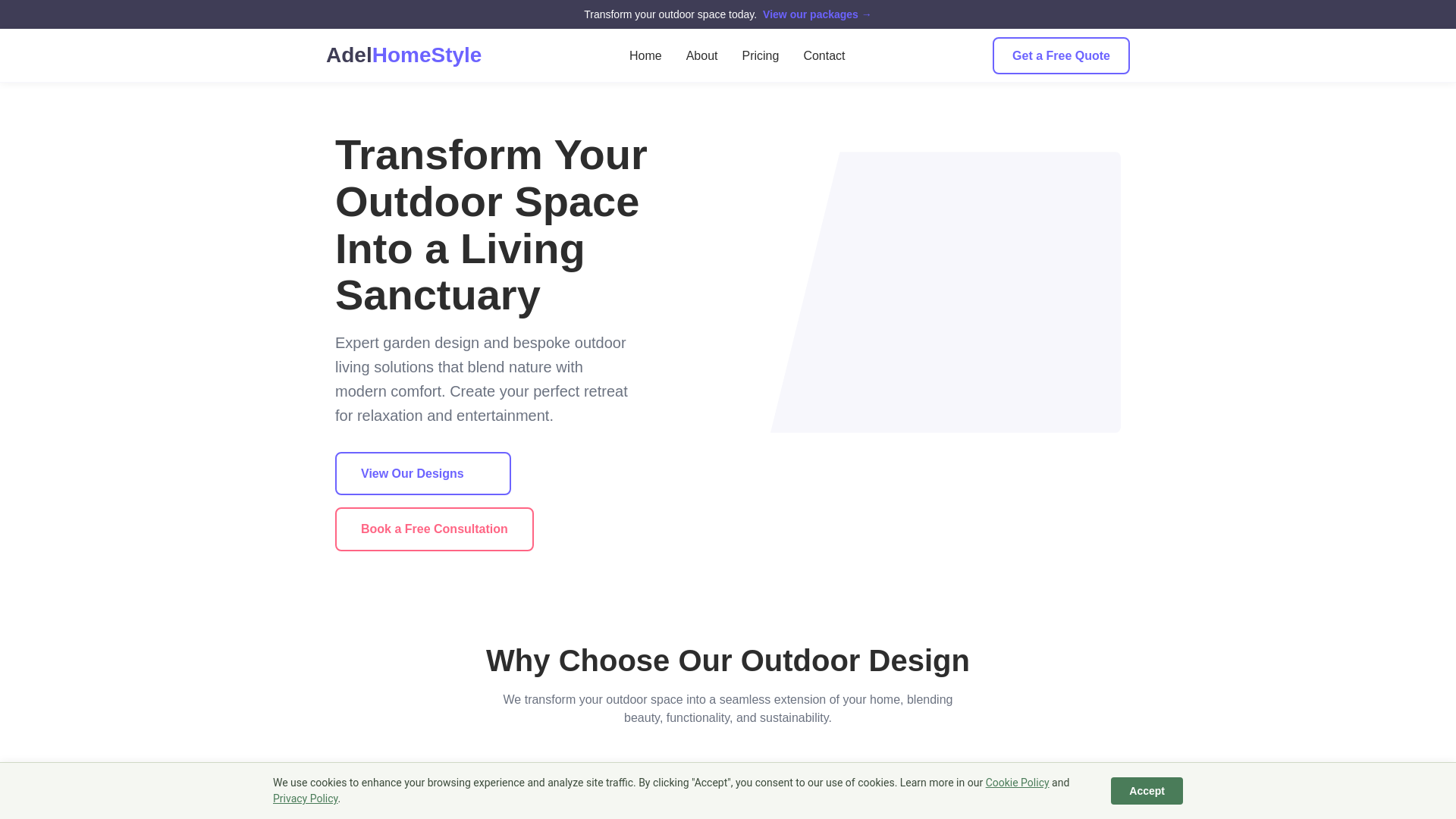 website screenshot of https://adelhomestyle.com