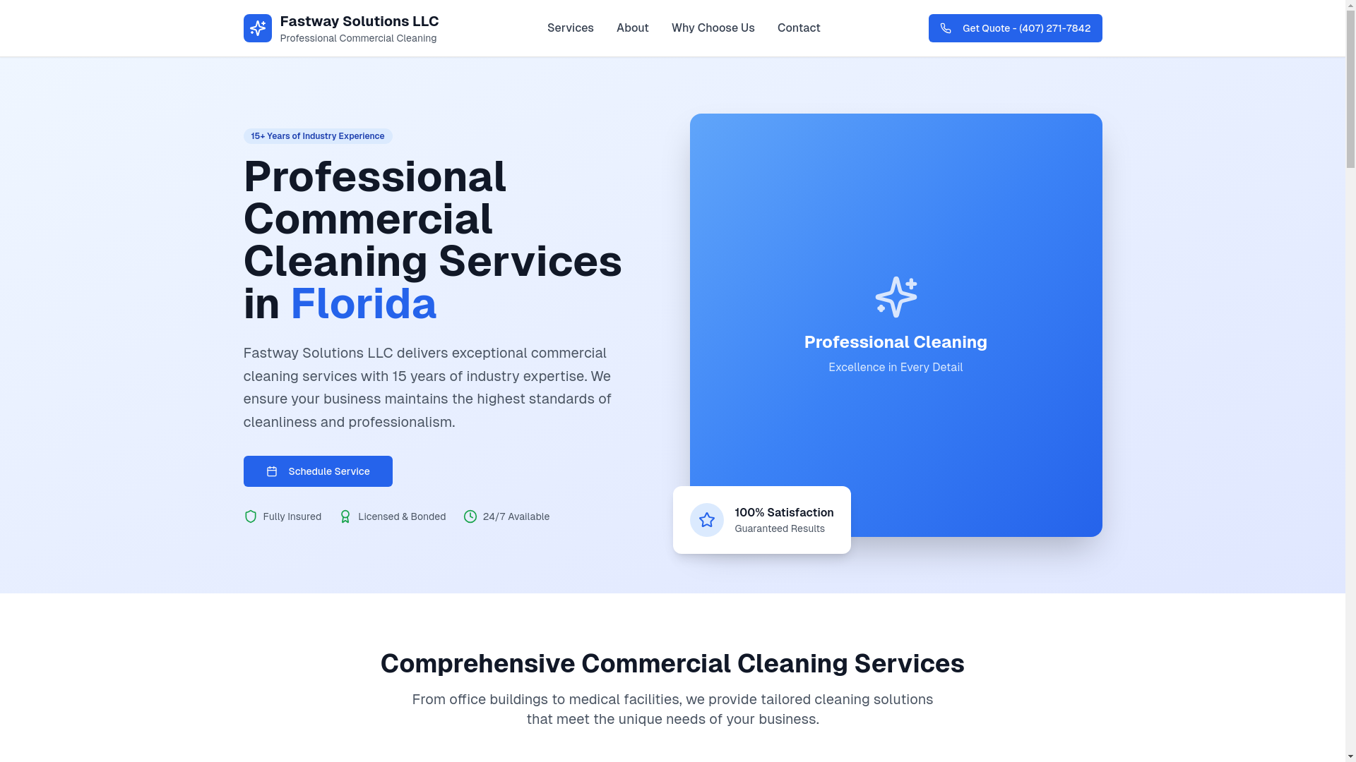 website screenshot of https://fastwaysolutionsllc.com/