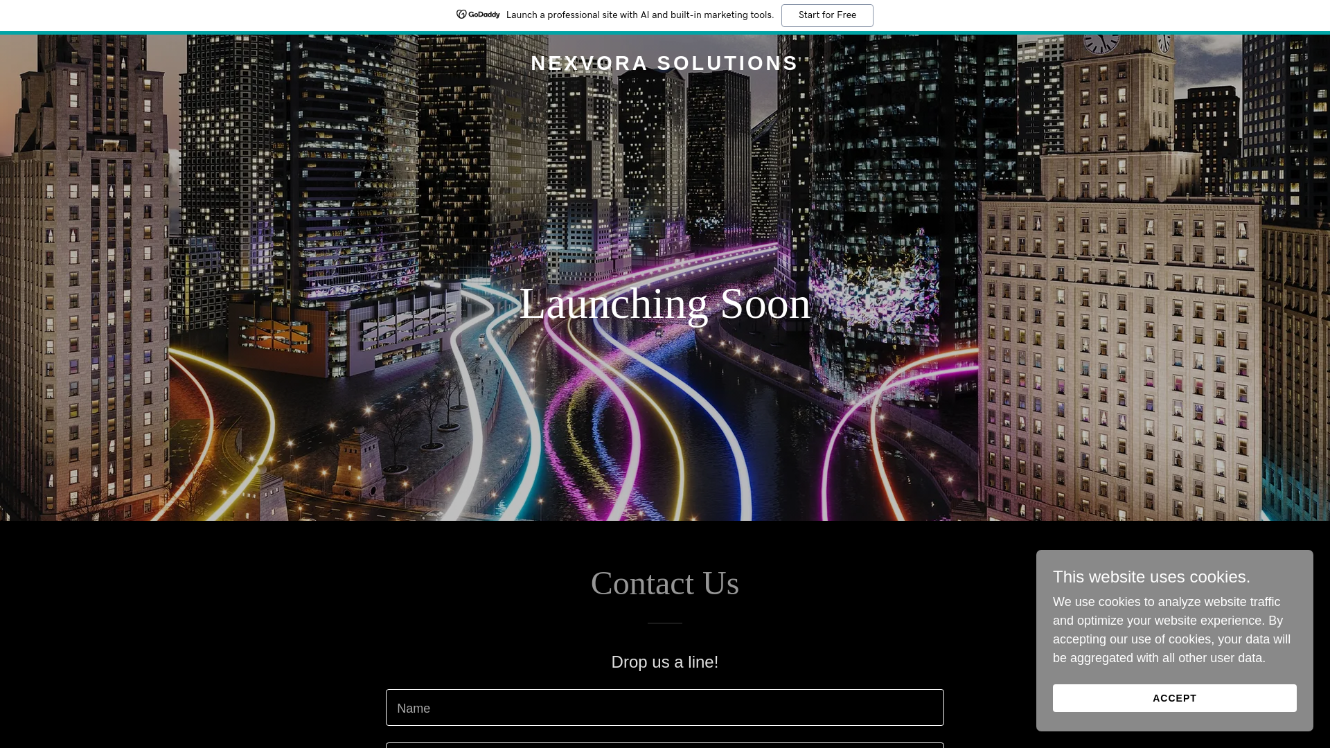 website screenshot of https://nexvorasolution.com/