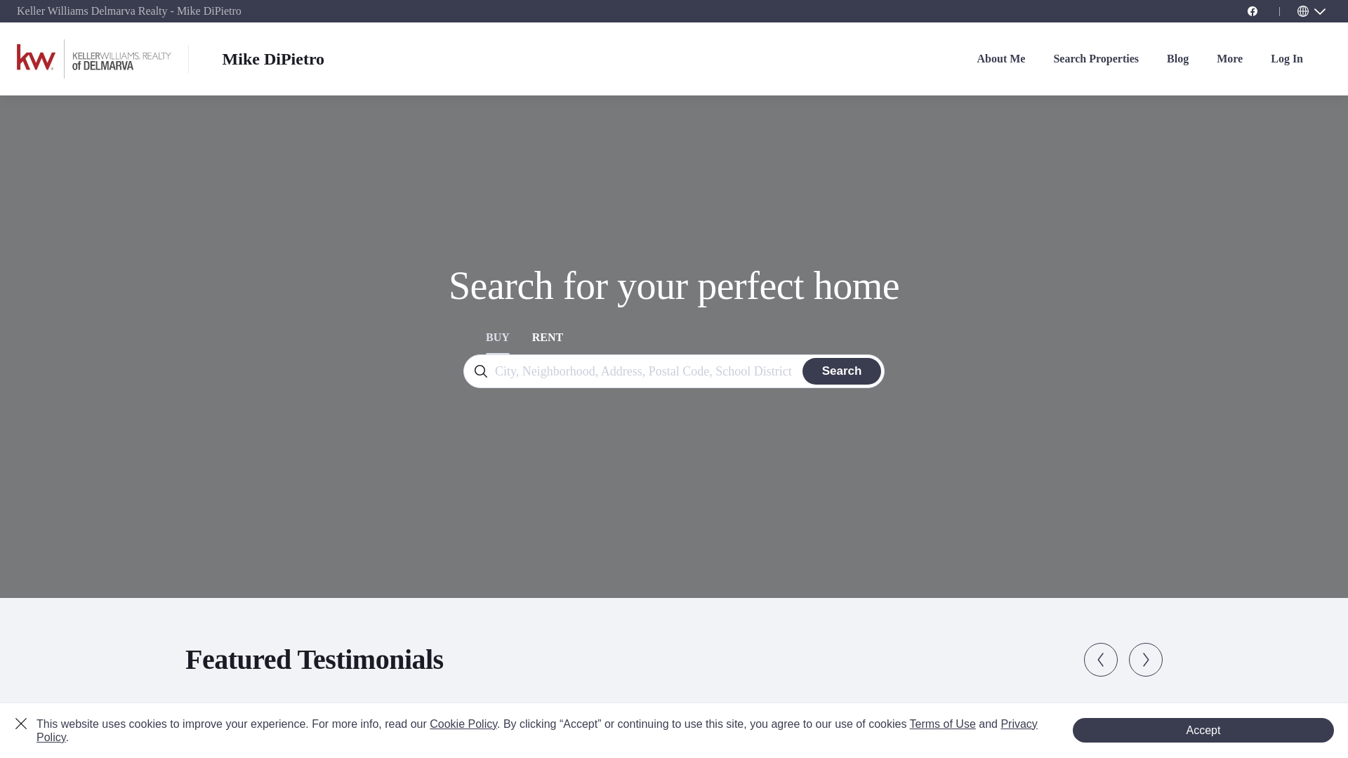 website screenshot of https://mikedinocmd.com/