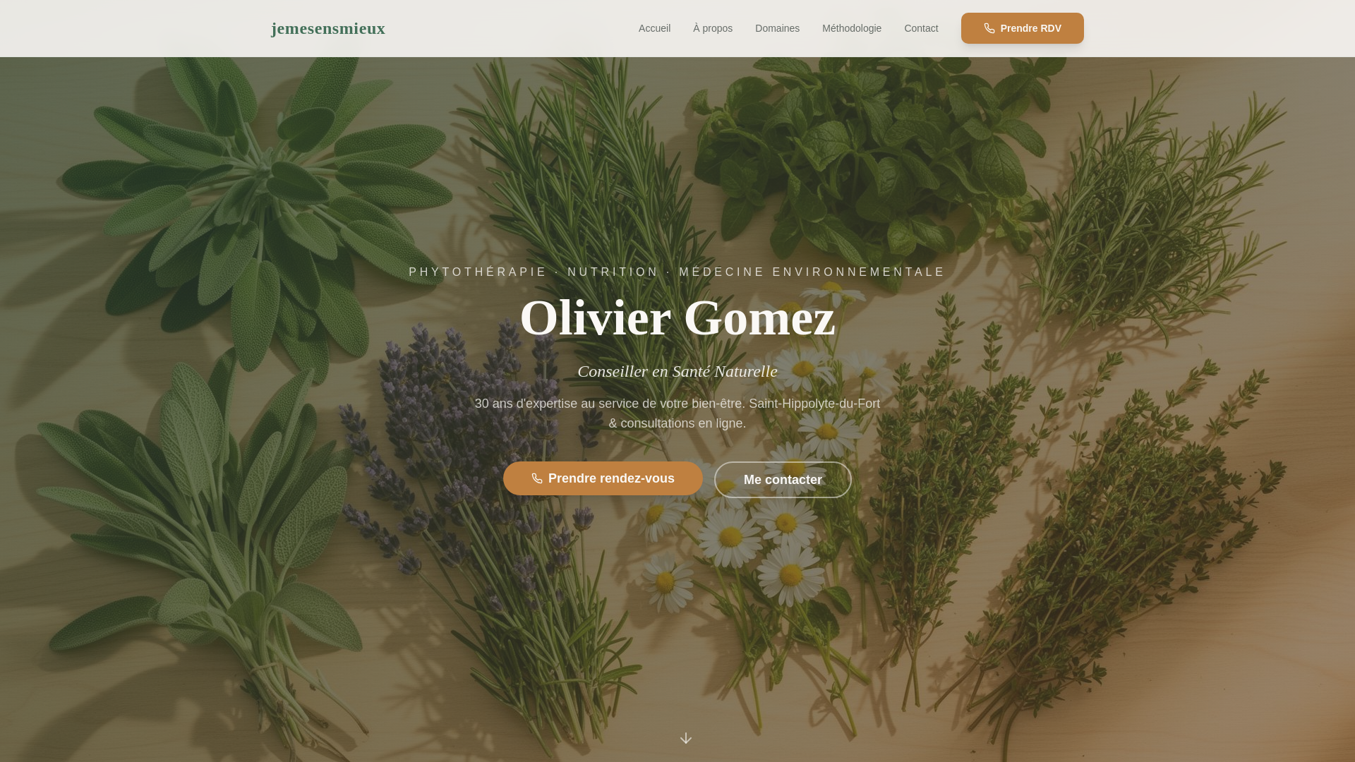 website screenshot of https://olivier-gomez-phytotherapy.pages.dev/