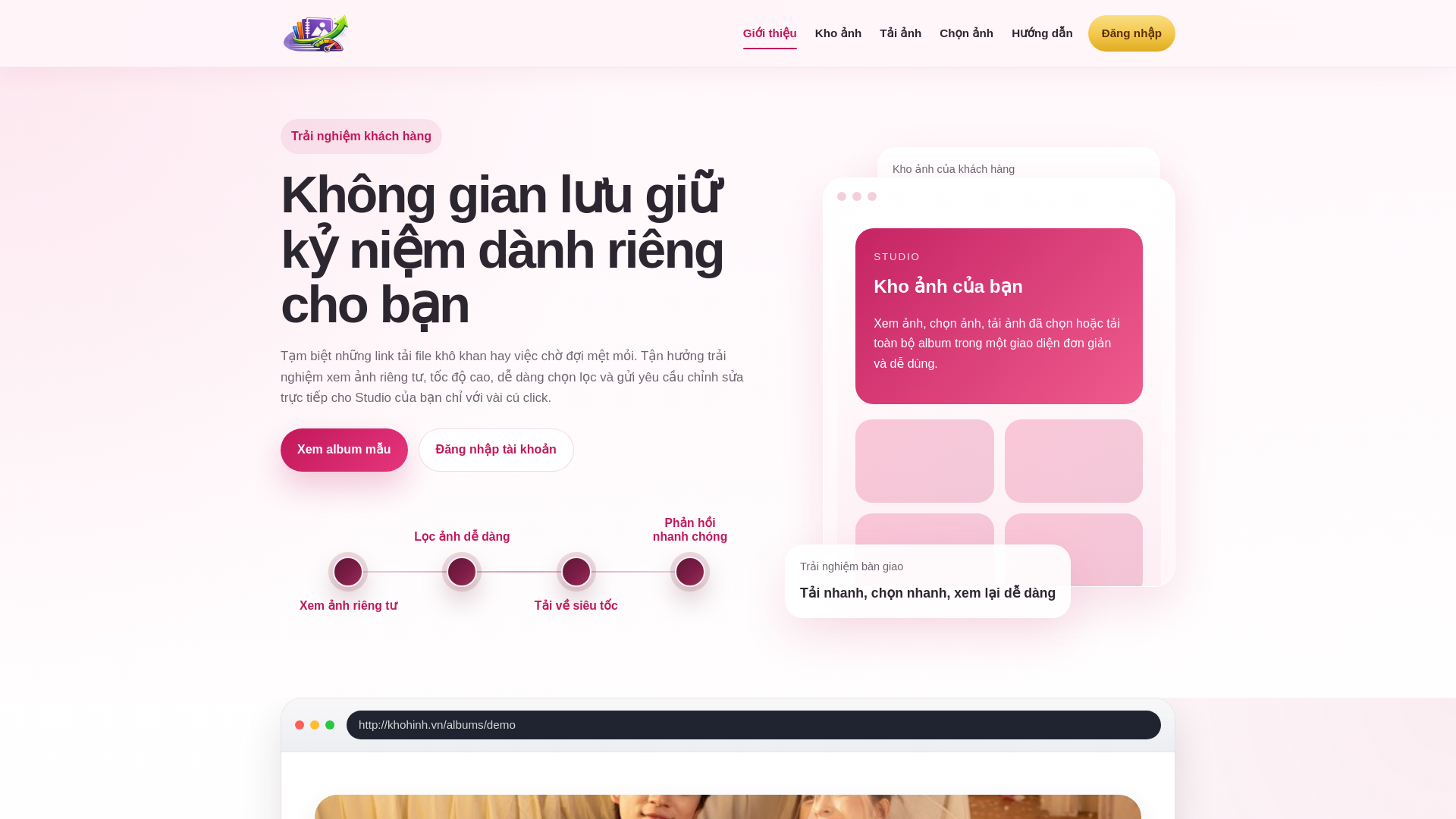 website screenshot of https://khohinh.vn/