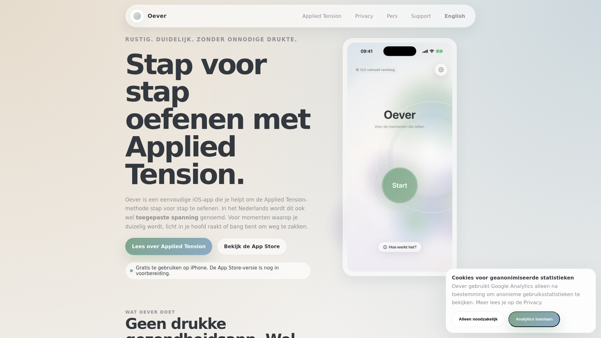 website screenshot of https://oeverapp.kinsta.page