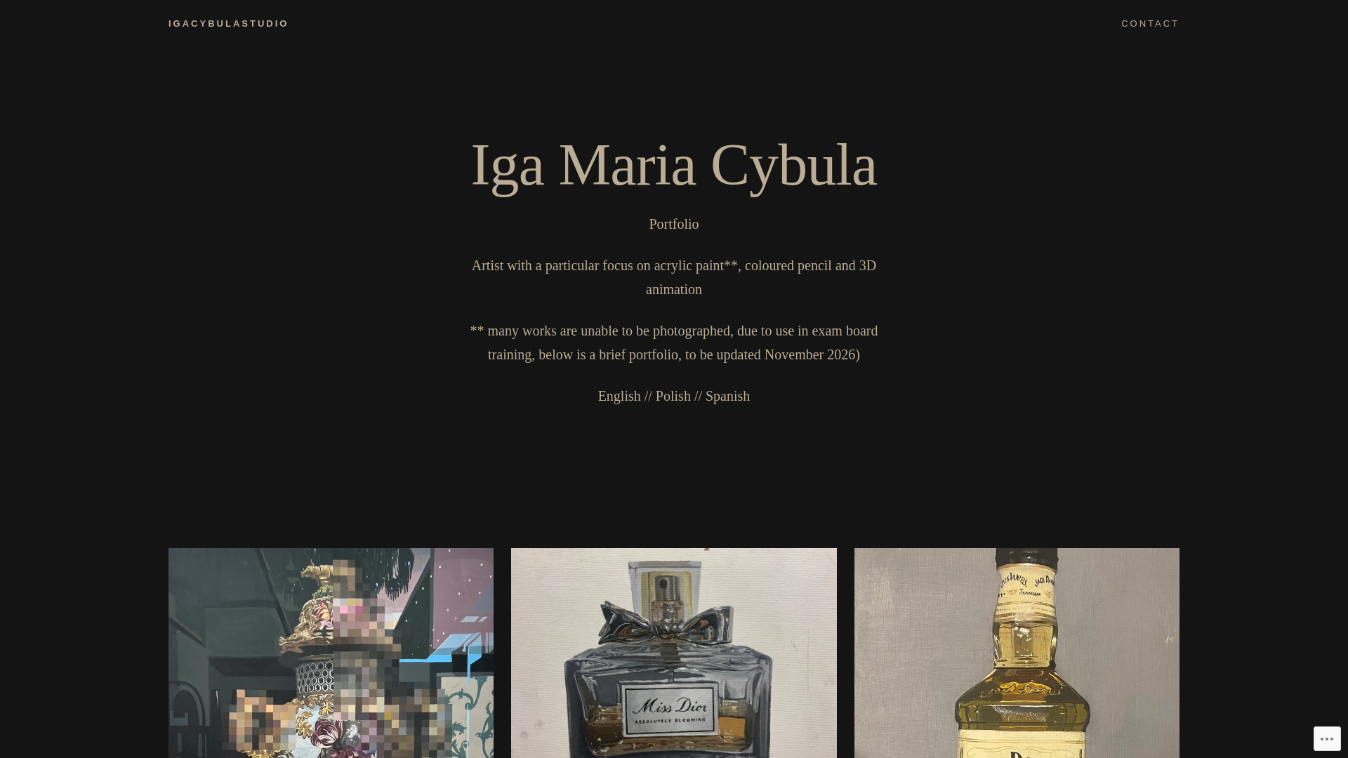 website screenshot of https://igacybulastudio.com/