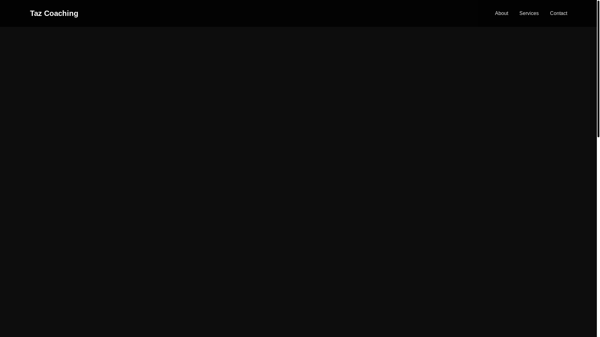 website screenshot of https://tazcoaching.com/