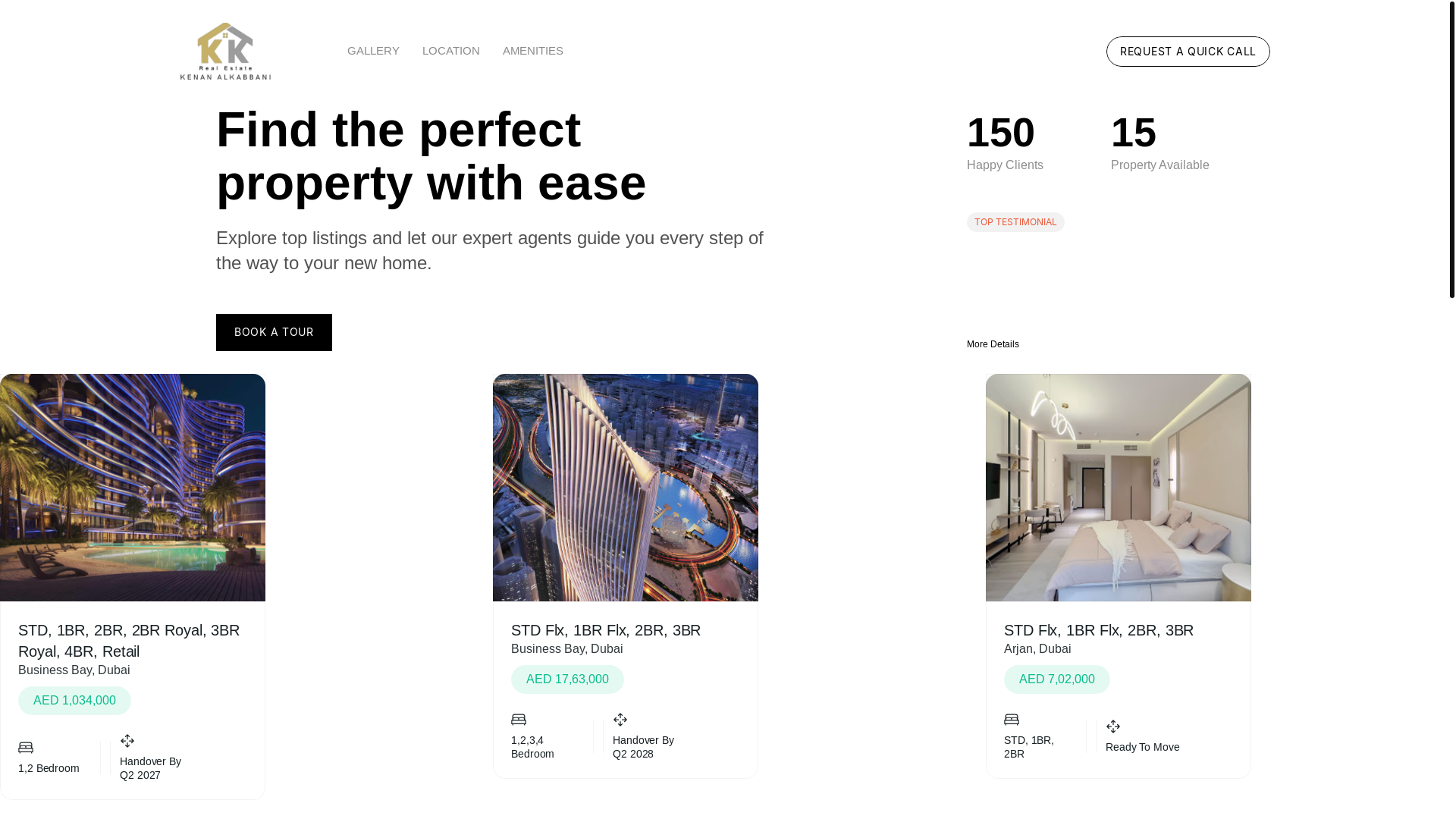 website screenshot of https://kenanestate.com/