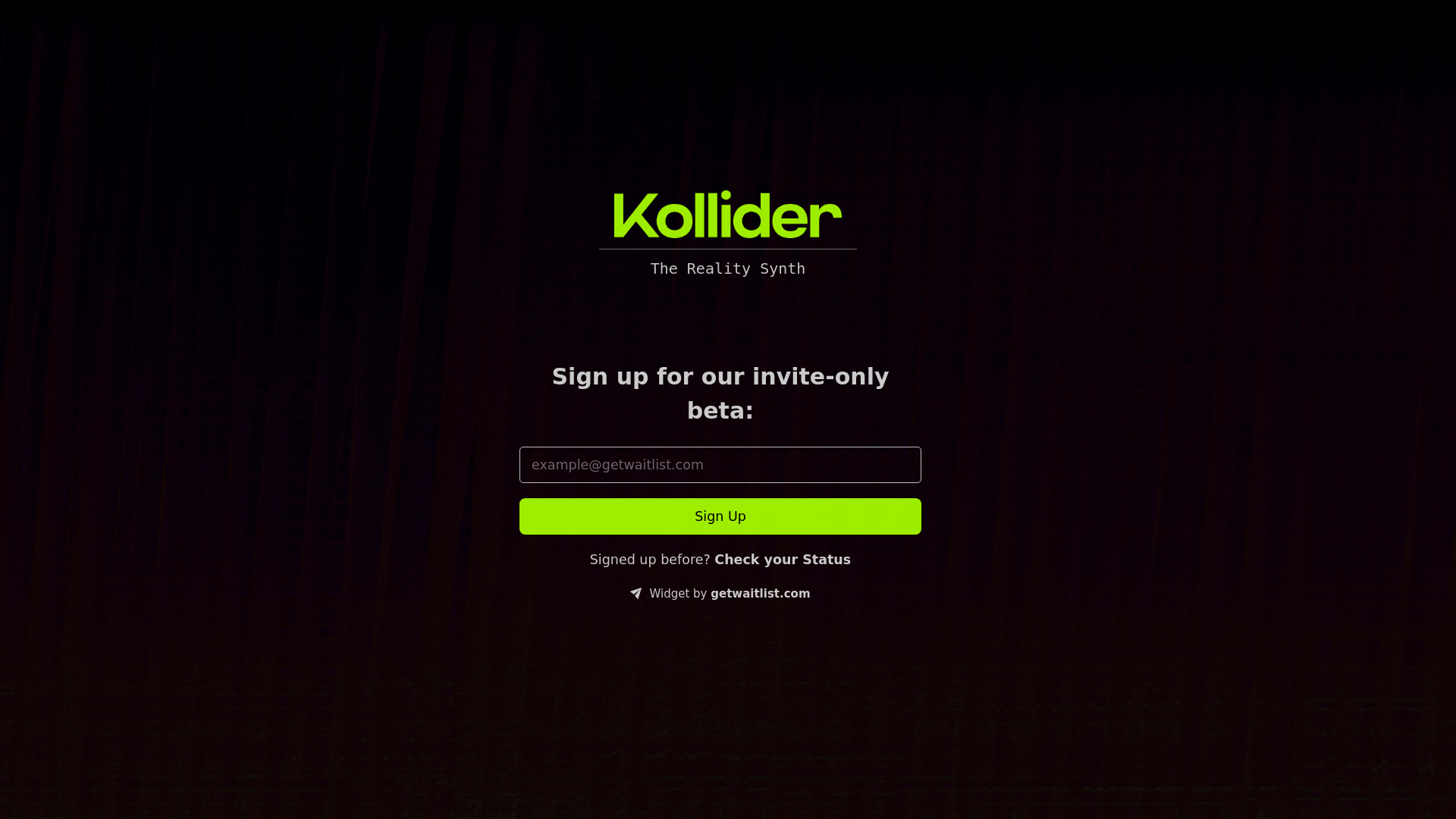 website screenshot of https://kollider.app/