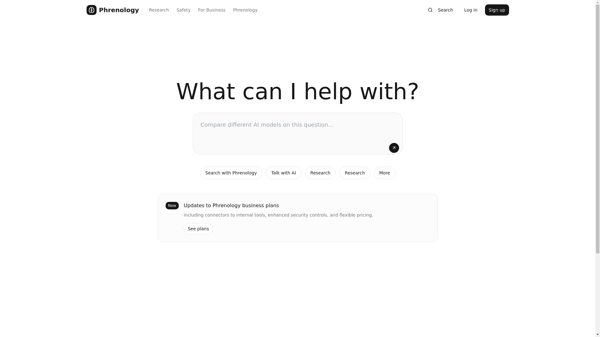 website screenshot of https://phrenology.tech/