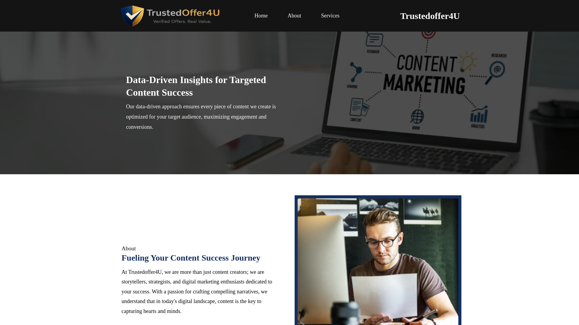 website screenshot of https://trustedoffer4u.com/
