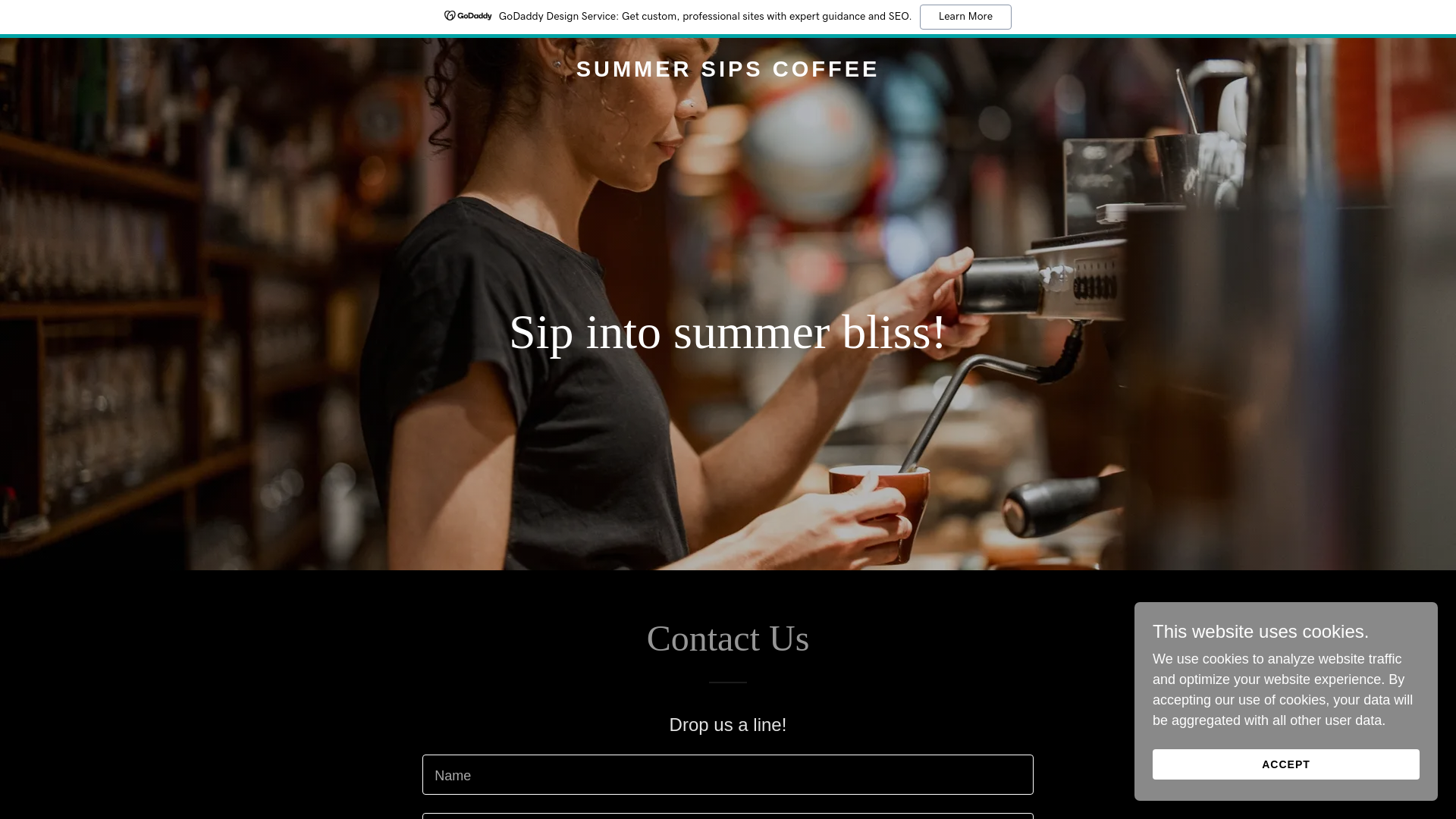 website screenshot of https://summersipscoffee.com/