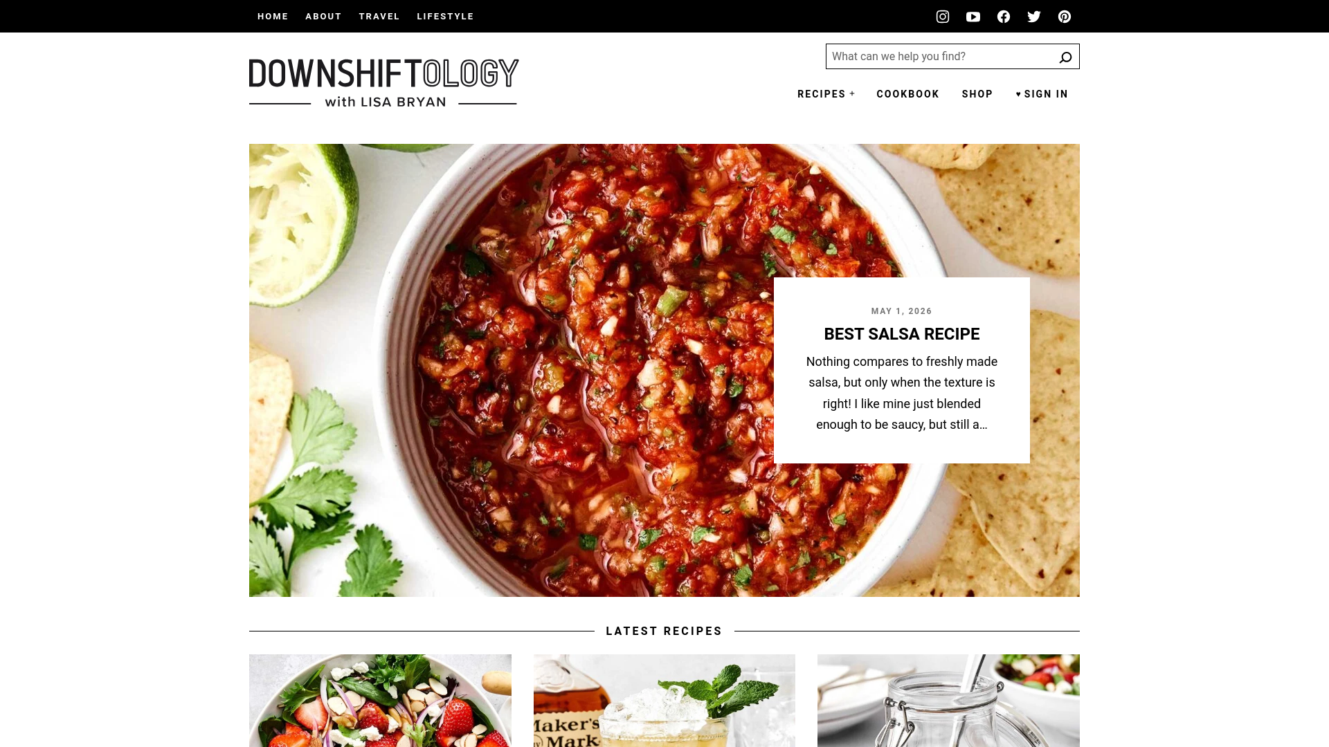 website screenshot of https://downshiftology.com