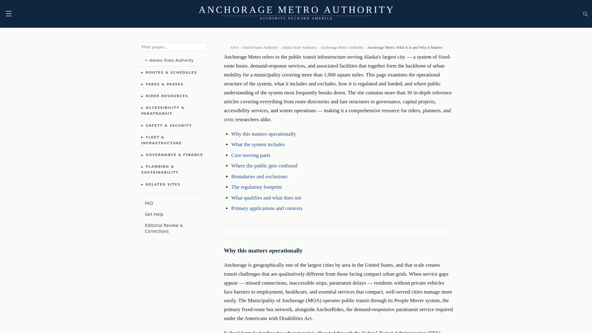 website screenshot of https://anchoragemetroauthority.com/