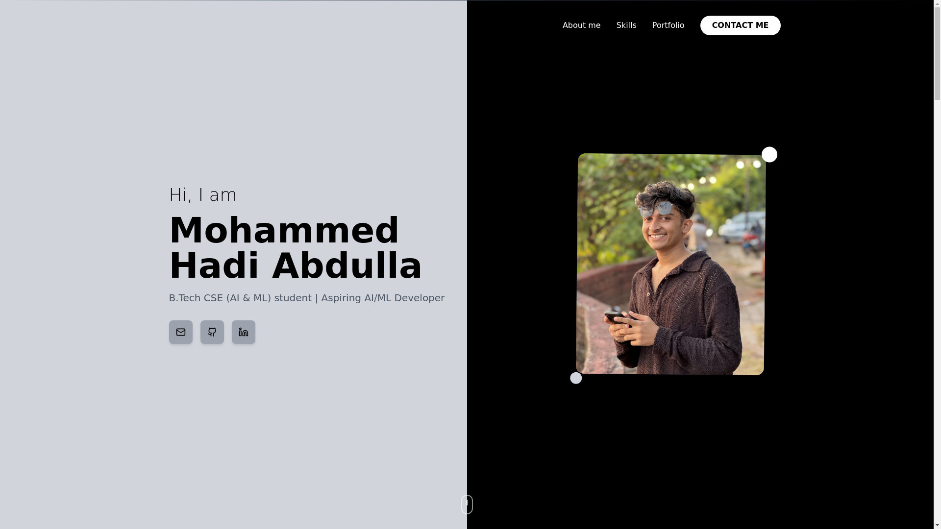 website screenshot of https://mohammedhadiabdulla.online/