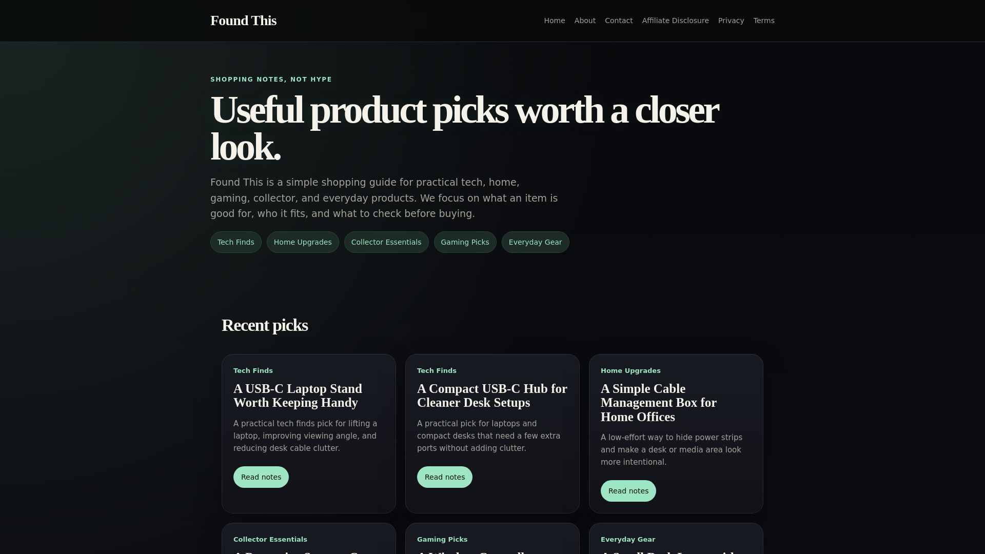 website screenshot of https://found-this.pages.dev/